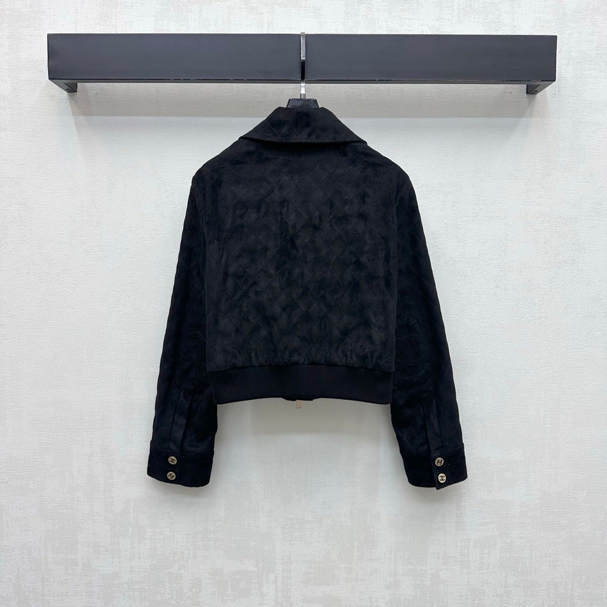 CC Suede Zip Up Jacket Black Cotton 433927