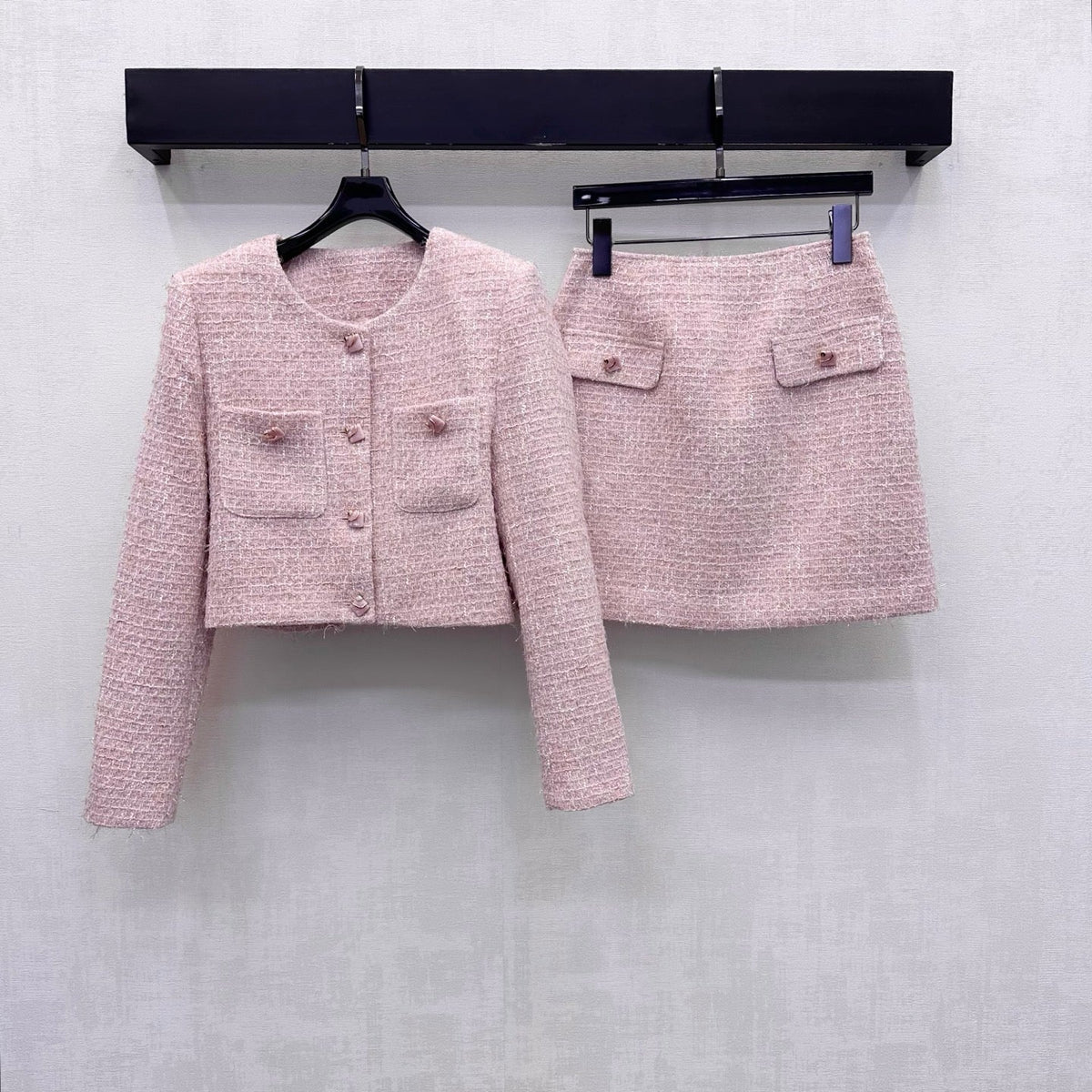 CC 26s Tweed Skirt Set Pink Polyester 441413