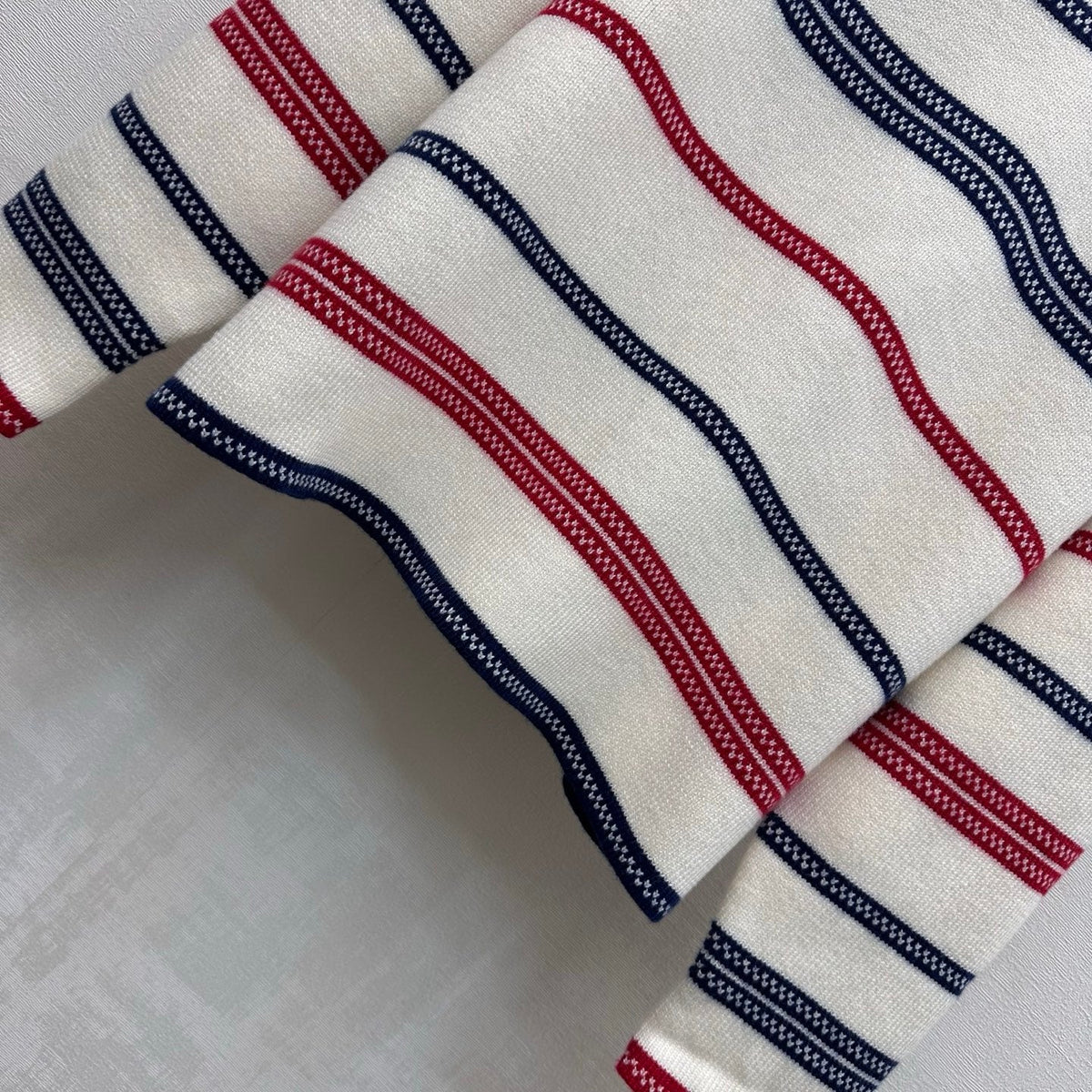 Chanel 26s Cardigan Navy Striped Polo Knit 446478