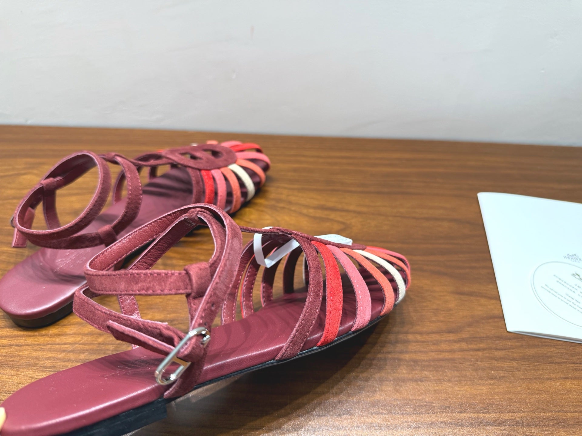 HM Nour Sandals Coffee Burgundy Suede 849490