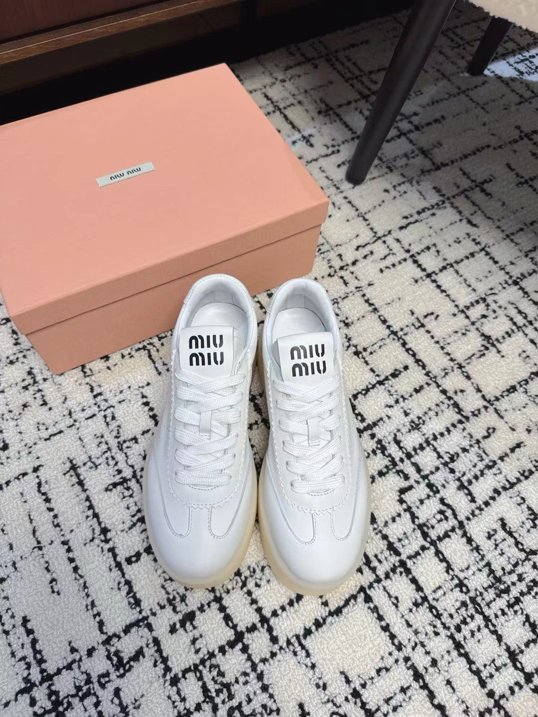 Miu Balance Sneakers White Leather