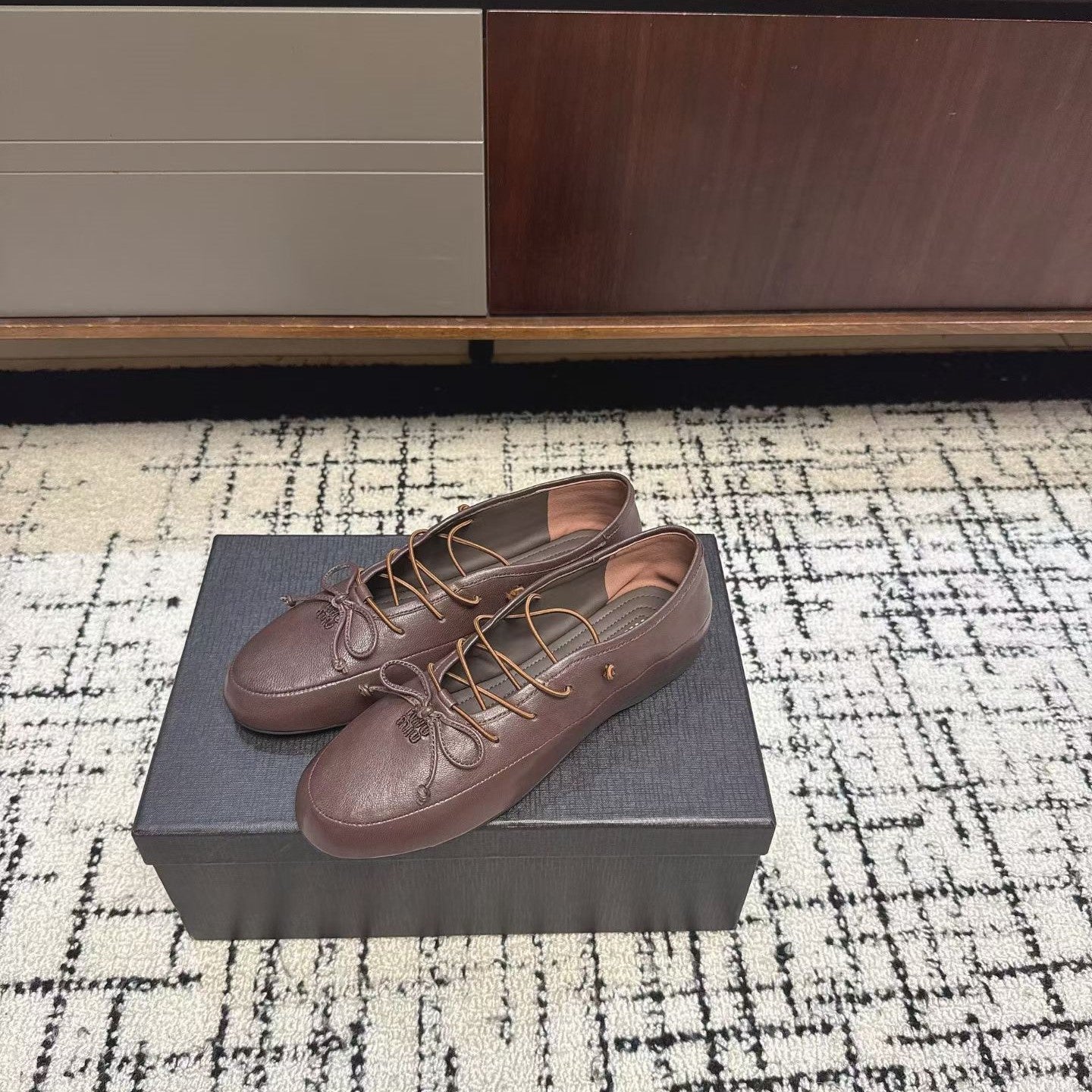 Miu 2026 Ballerinas Chocolate Nappa Leather 682024