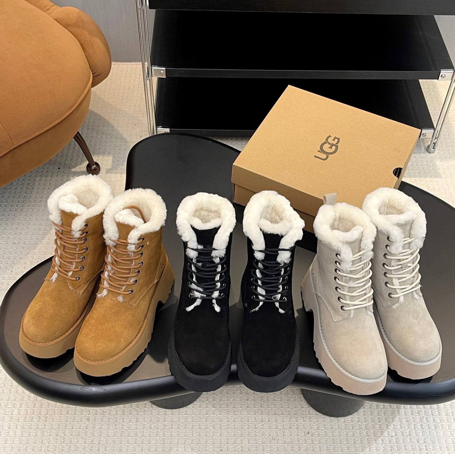 UGG Martin Boots Suede Lamb Wool