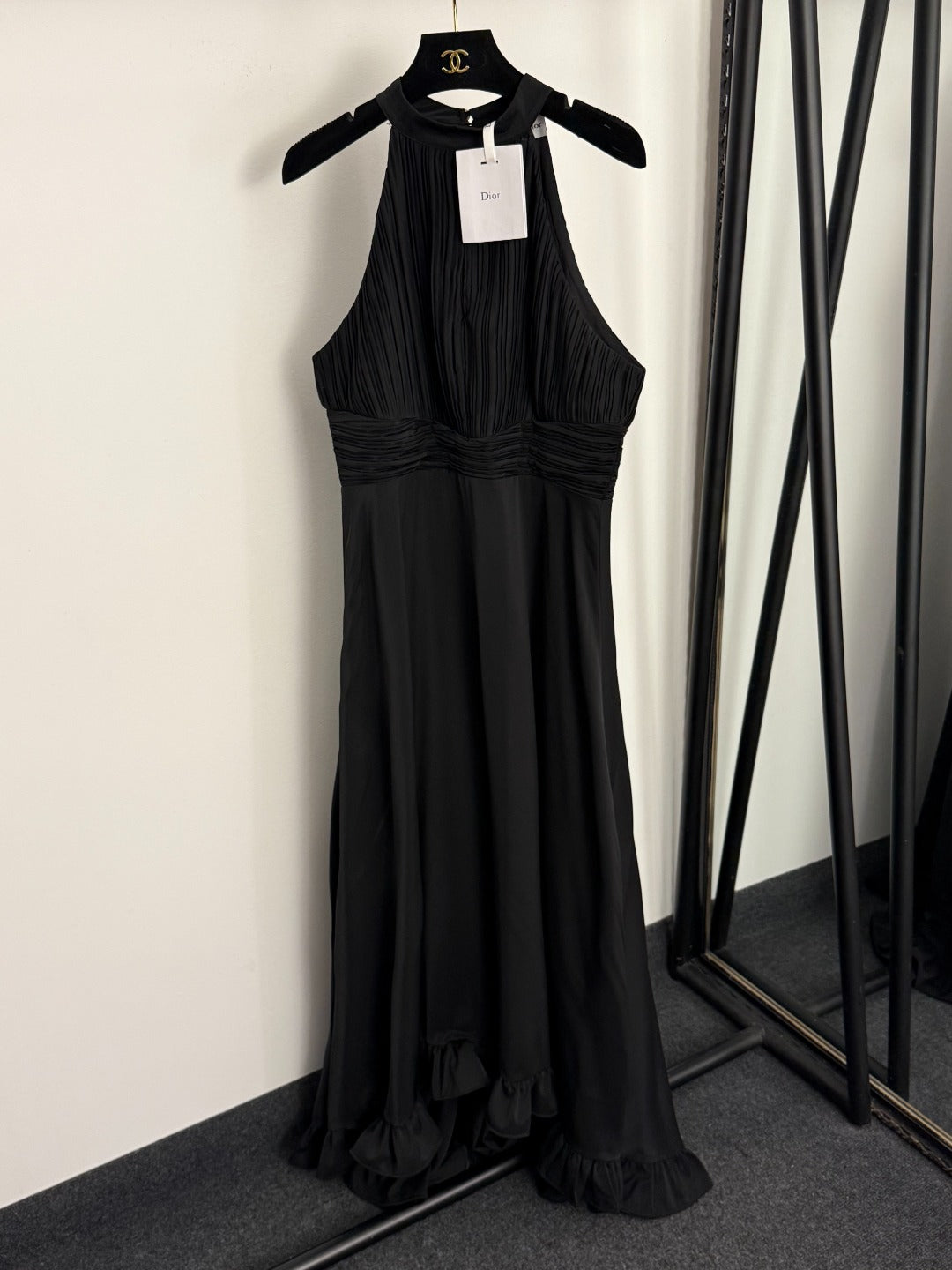 Dior 26s Pleated Halter-Neck Blazer Dress 900
