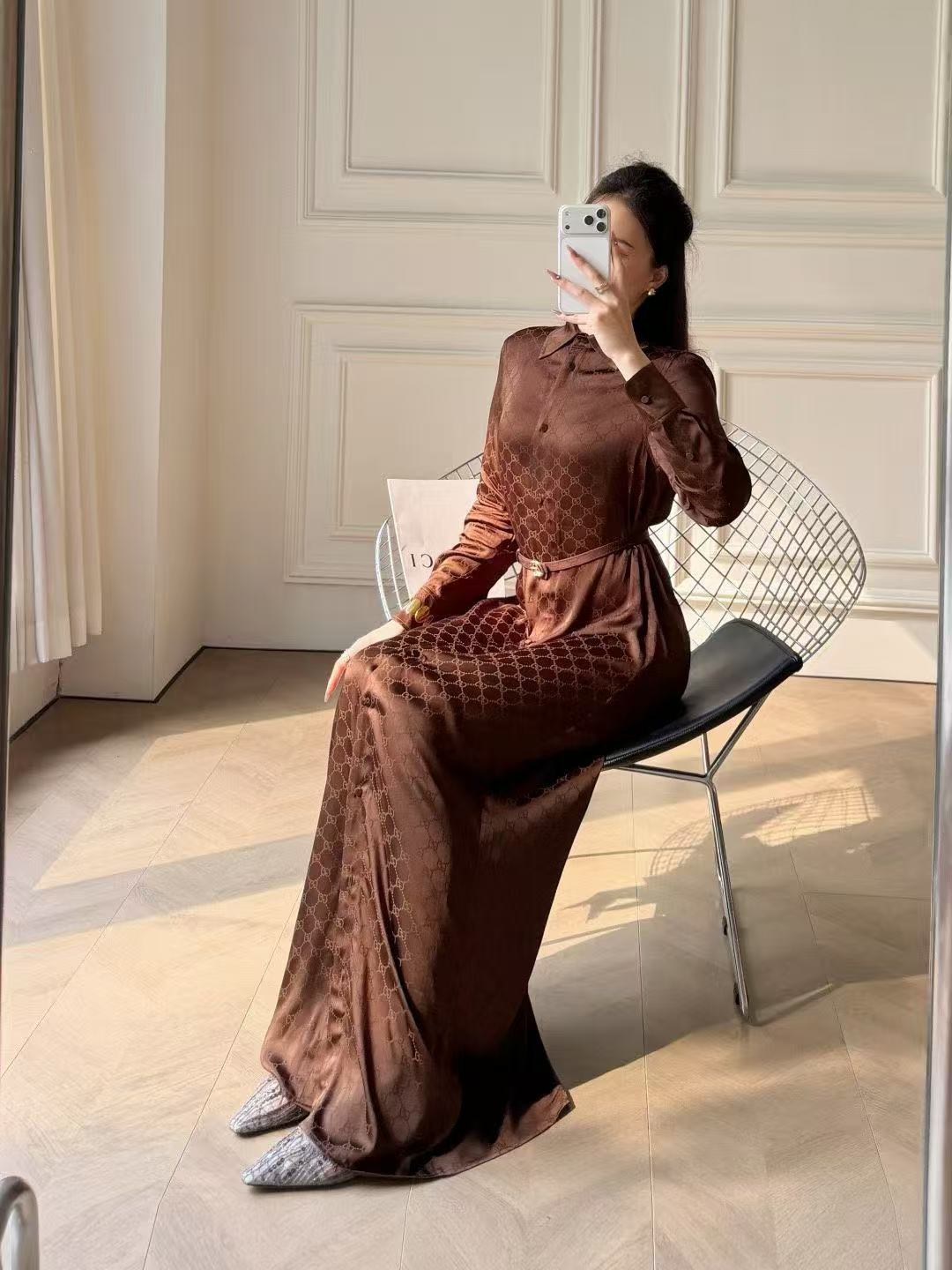 Gucci 26s Long Sleeve Shirt Dress 301