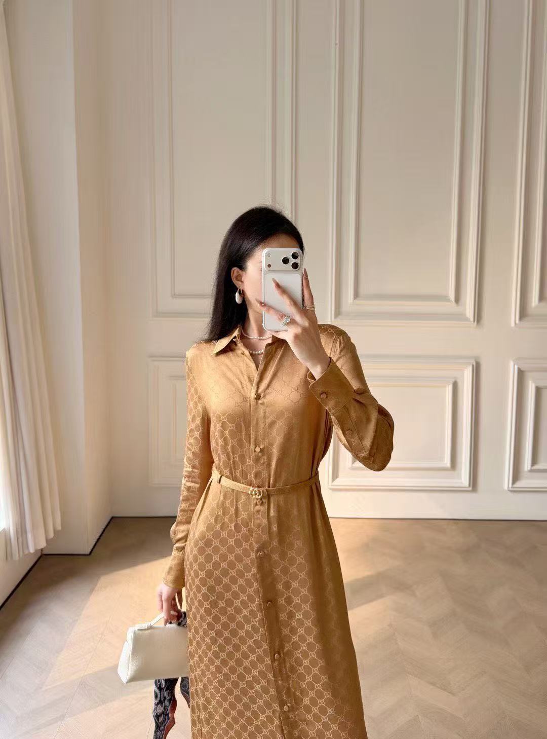Gucci 26s Long Sleeve Shirt Dress 302