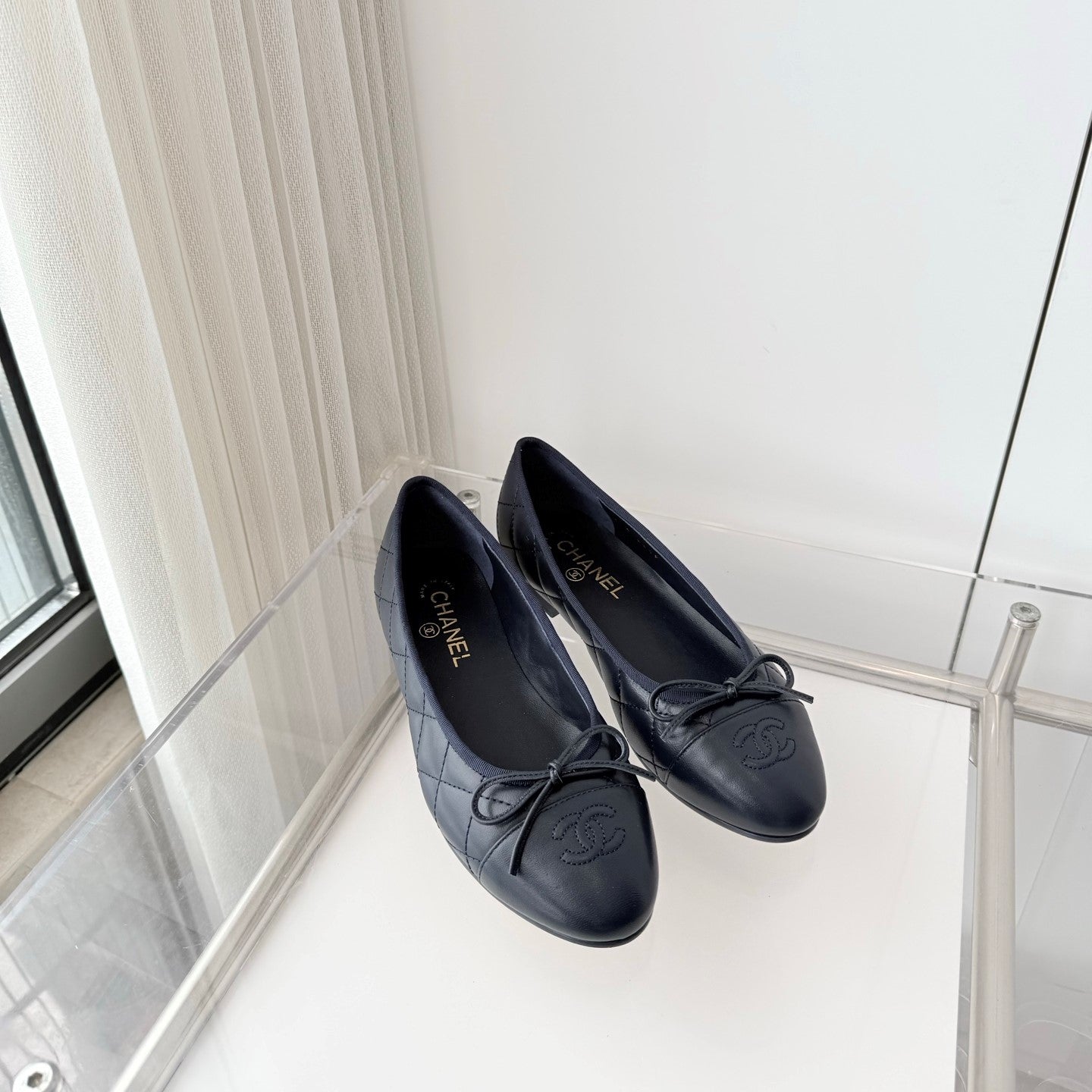 Chanel 2026 Ballet Flat Dark Blue Quited Lambskin 697393