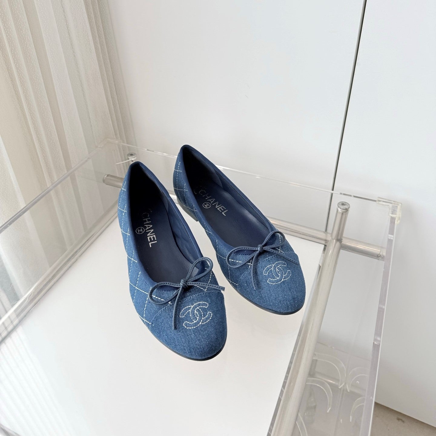 Chanel 2026 Ballet Flat Blue Denim 697394