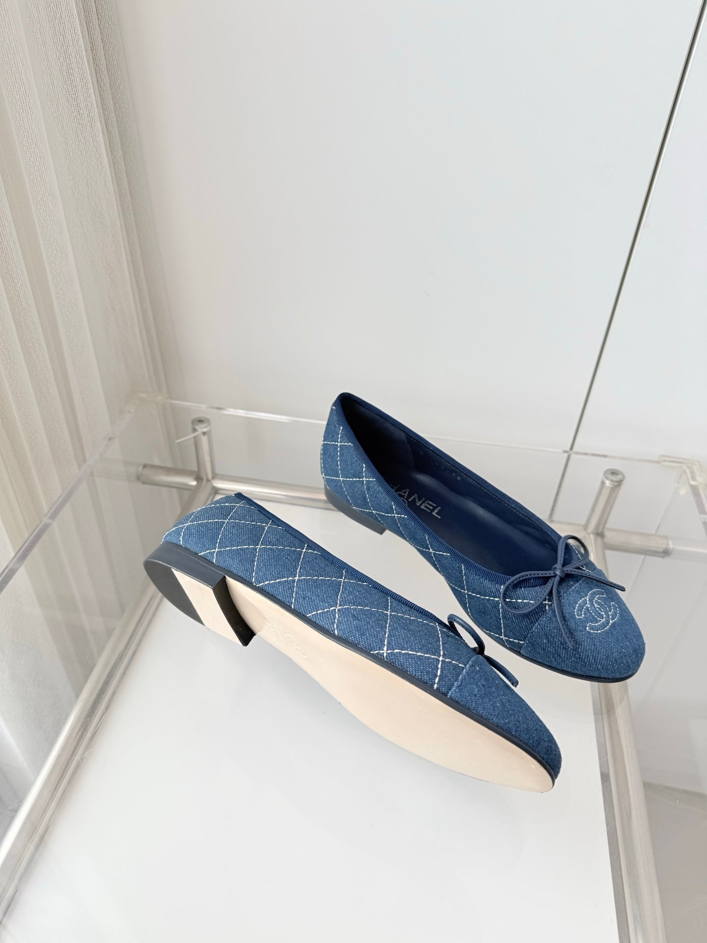 Chanel 2026 Ballet Flat Blue Denim 697394