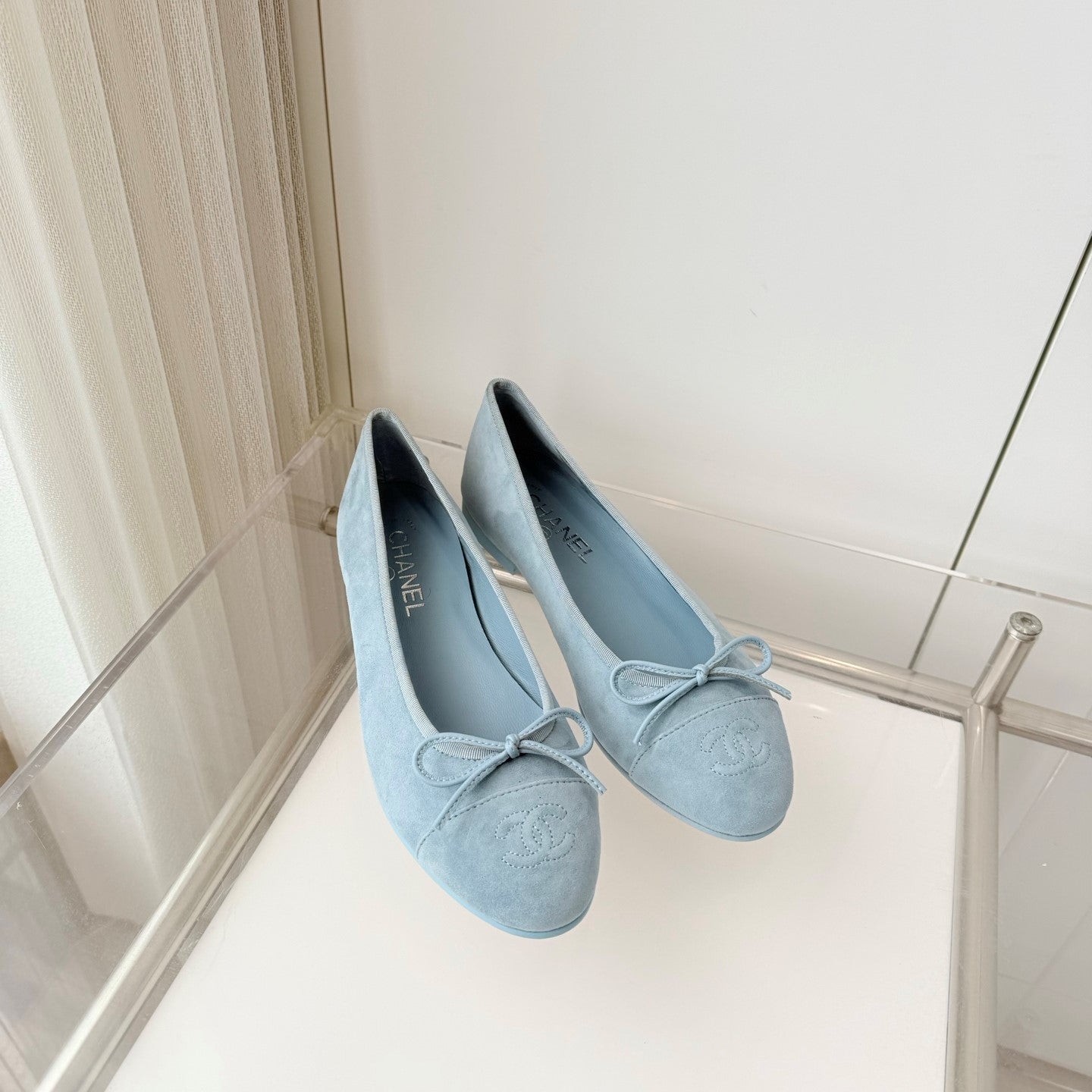 Chanel 2026 Ballet Flat Slate Blue Suede 697410