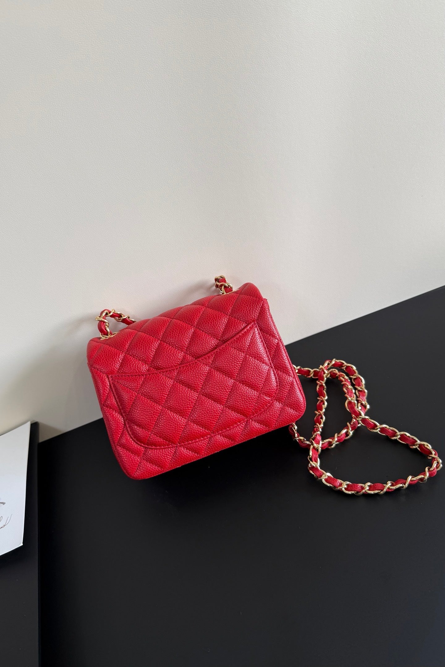 CC Flap Bag 17cm Red Caviar GHW 284747