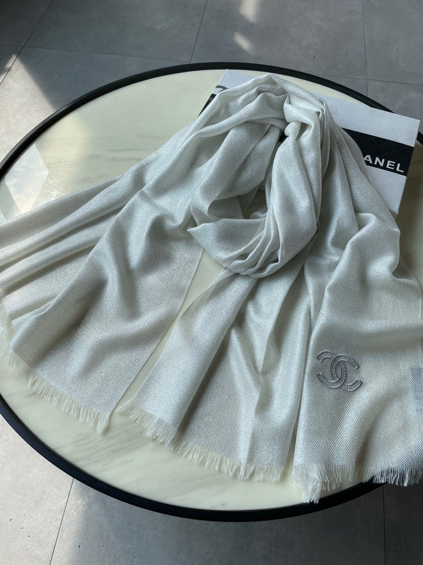 SCARF 210 CM IN IVORY WHITE CASHMERE 402210