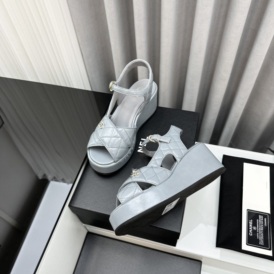high heel sandals grey lambskin 95