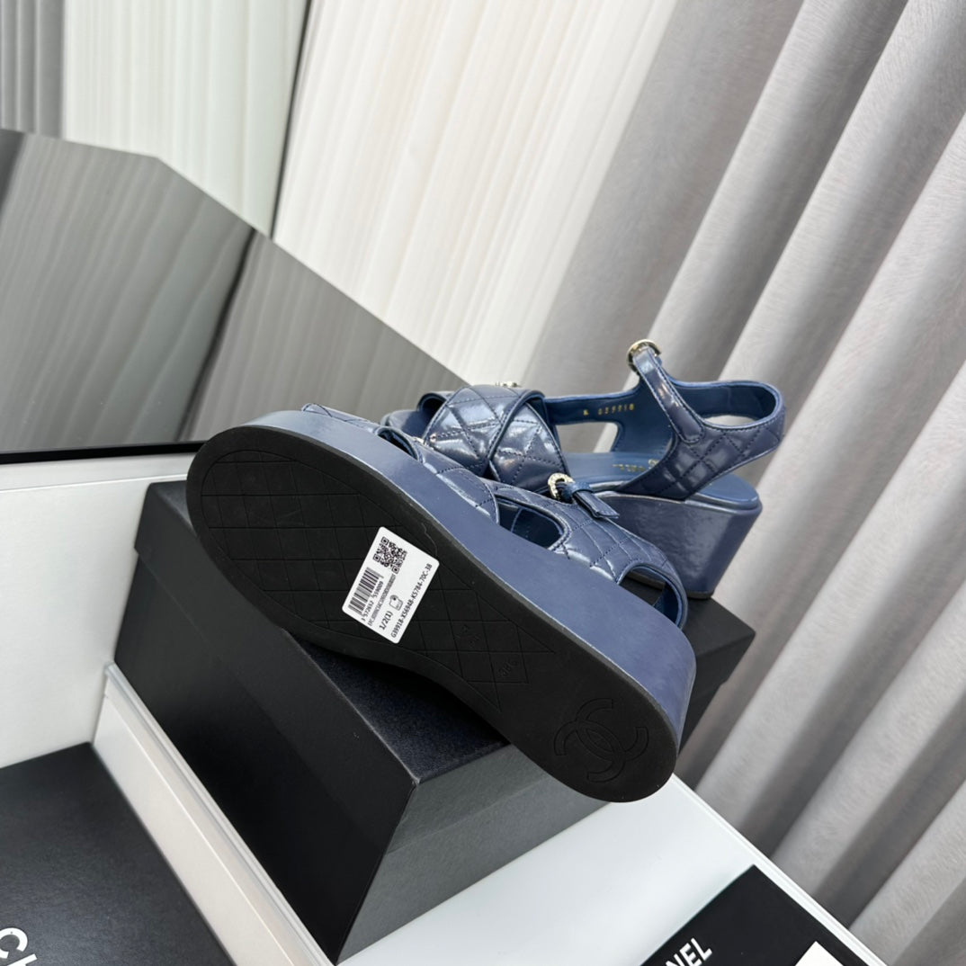 high heel sandals blue lambskin 95