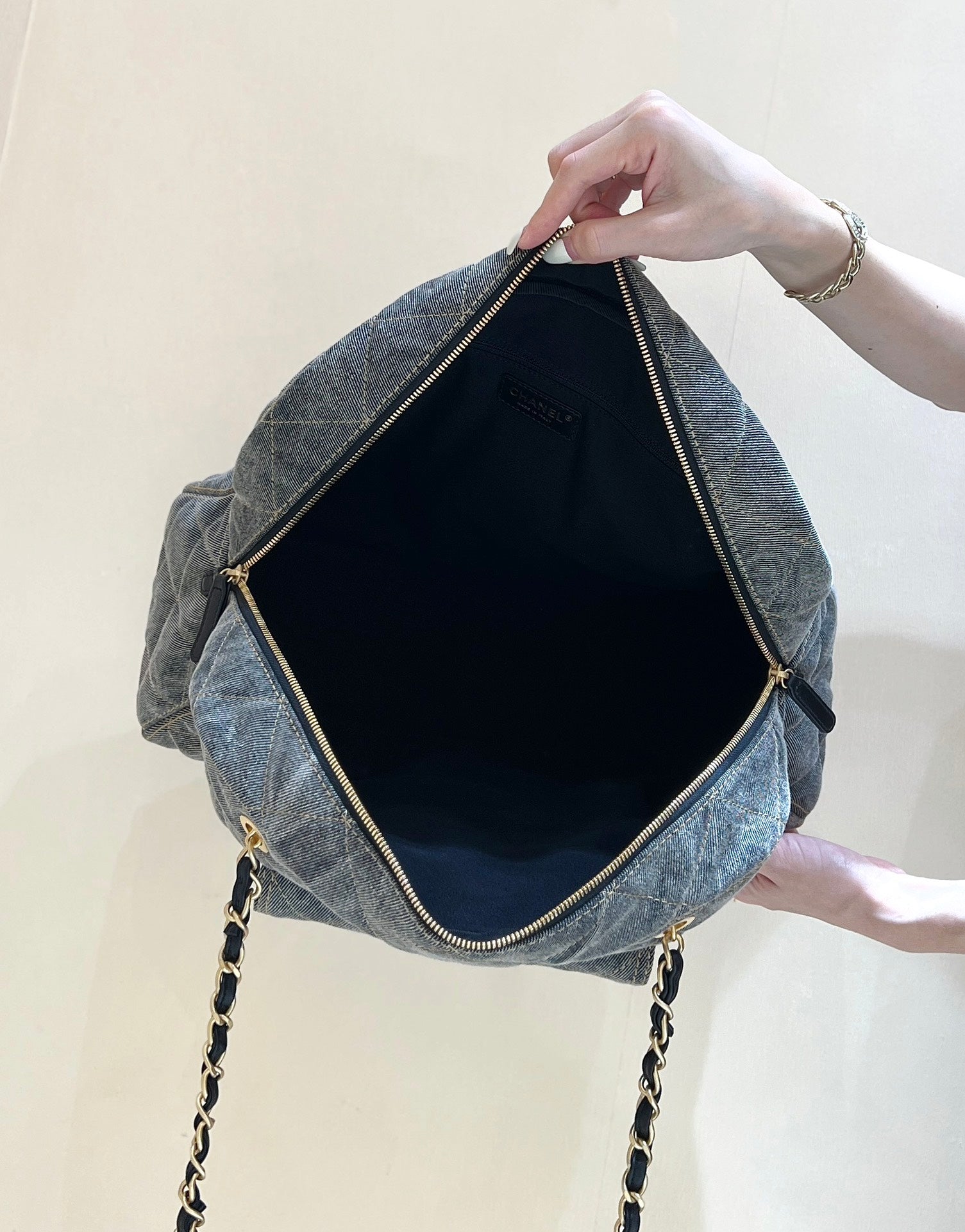 CC 24A Bowling Bag 44cm Grey Denim GHW