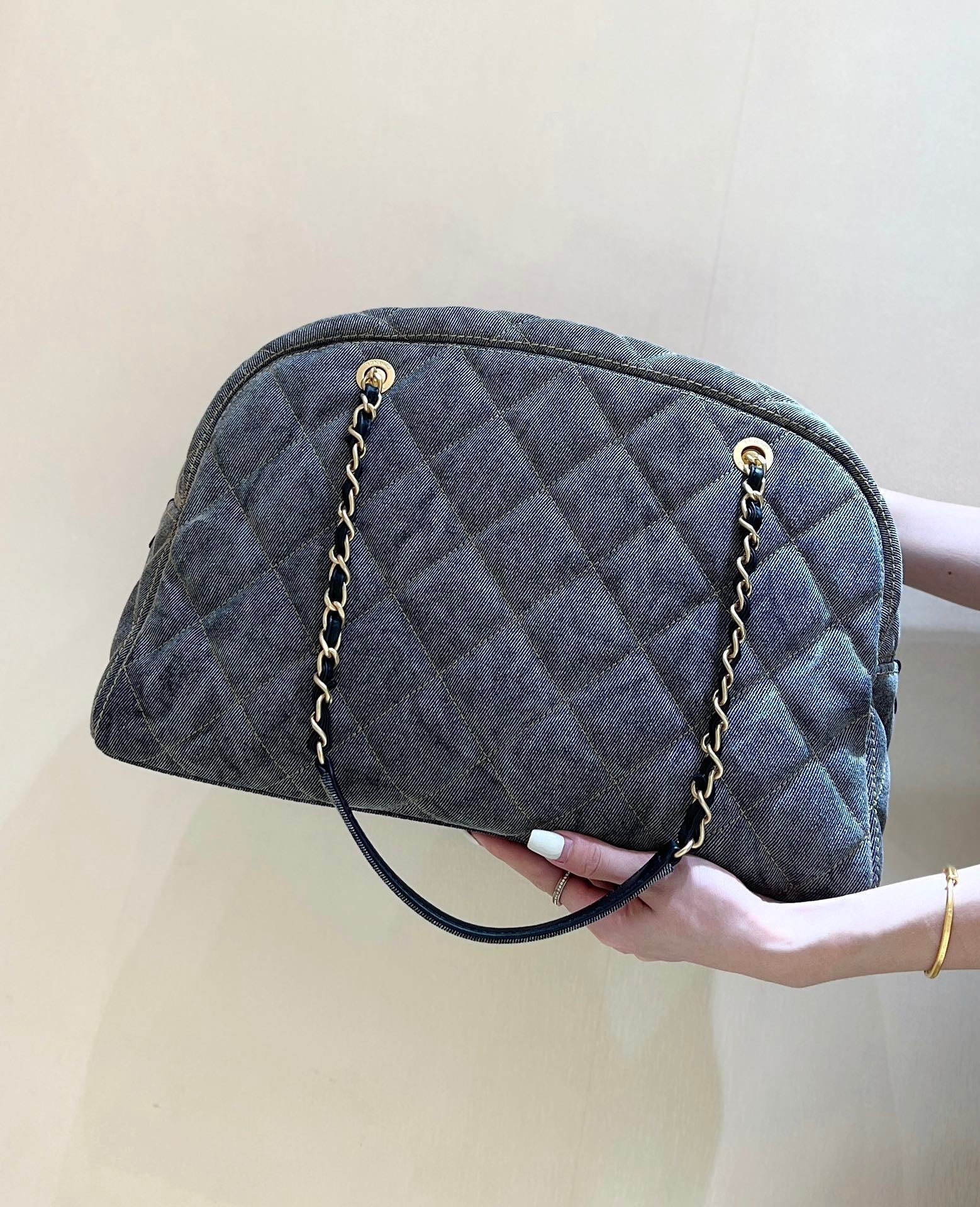 CC 24A Bowling Bag 44cm Grey Denim GHW