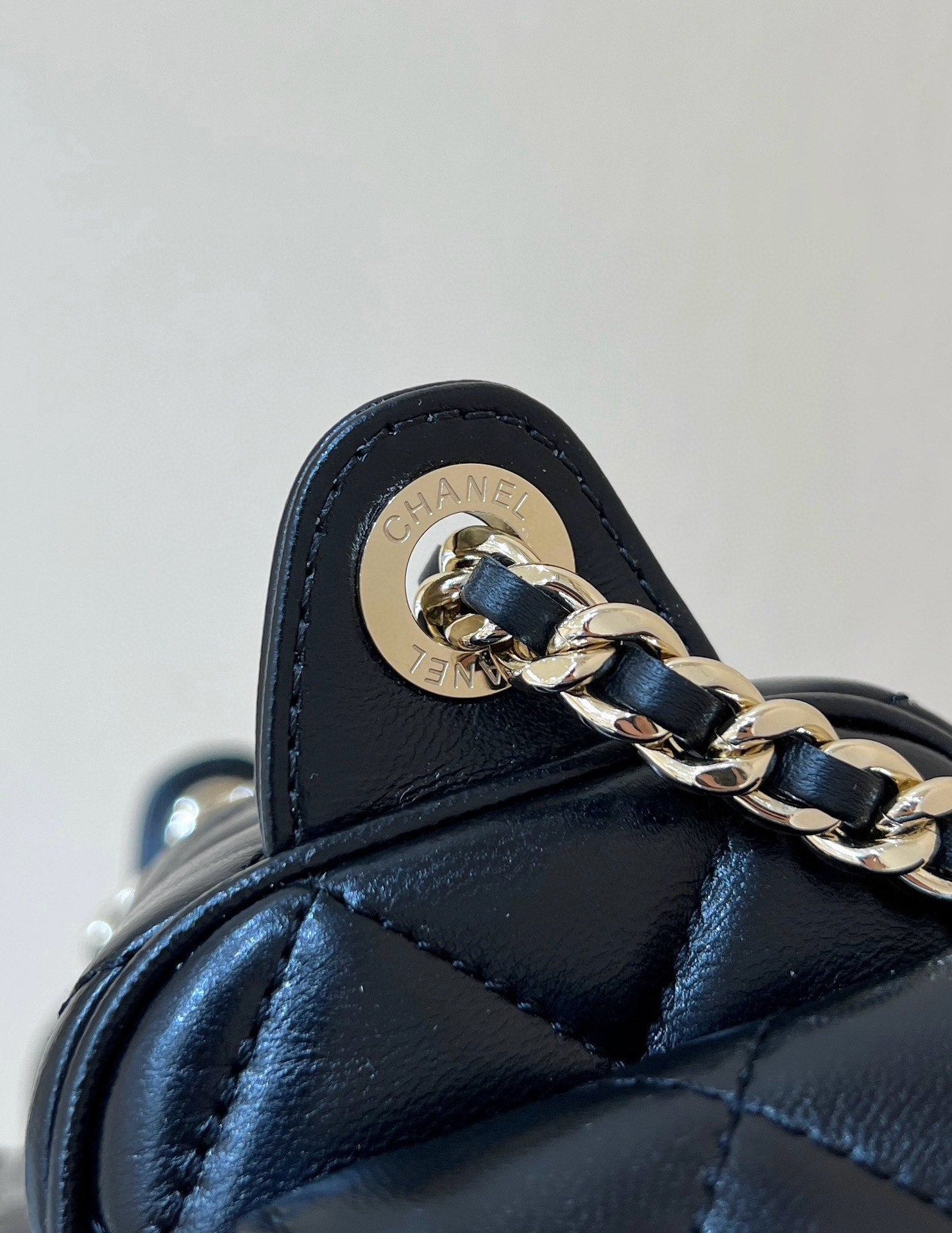 Chanel 24K Special Edition Camera Bag Black Sheepskin
