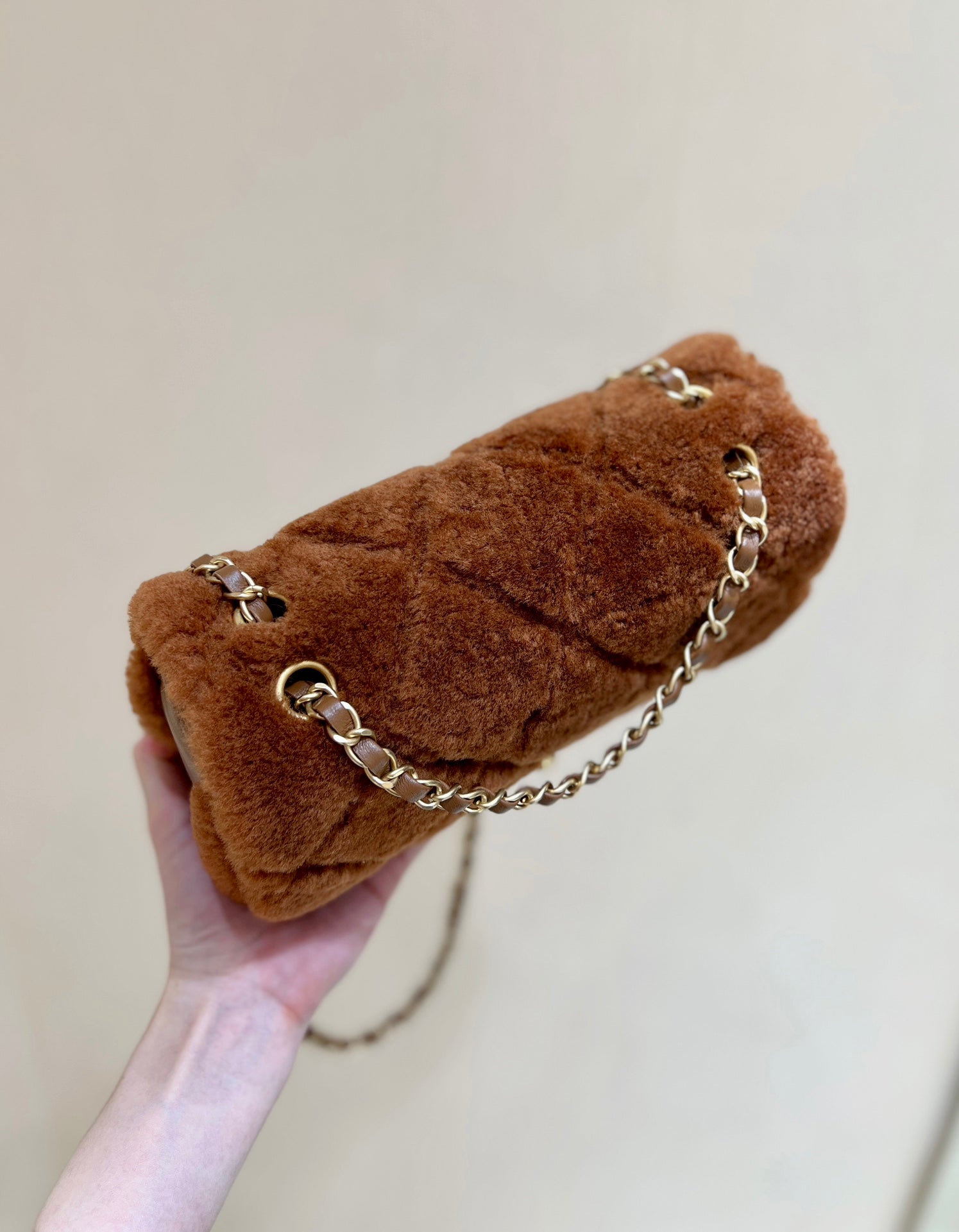 CC 24K Teddy Bear CF 23.5cm Brown Lambskin & Fur Light GHW