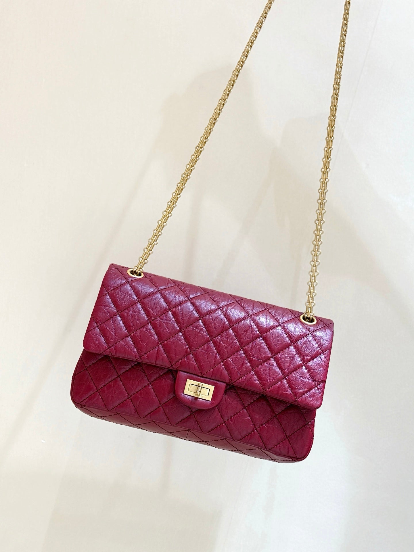 CC 2.55 Reissue 226 Double Flap Bag 28cm Red Leather 289922