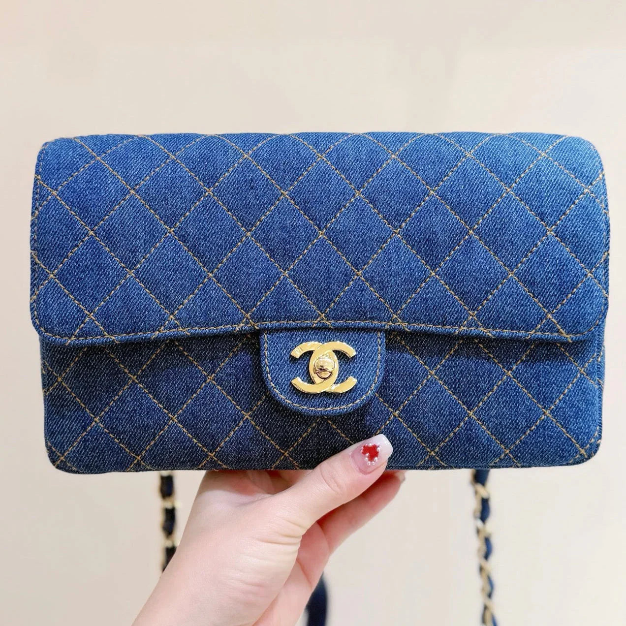 Chanel 2026 Backpack 26cm Blue Denim Leather 289705