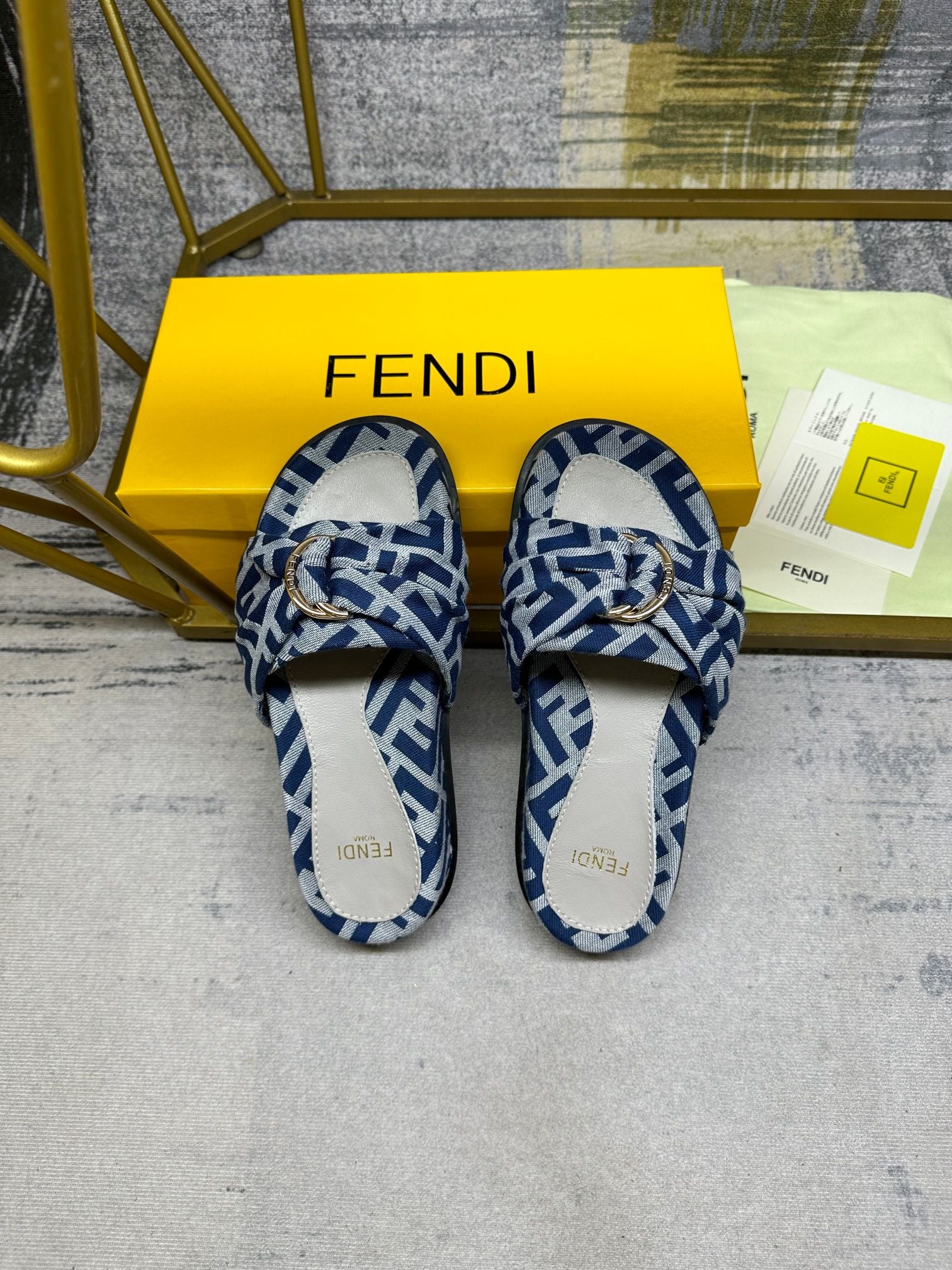 FF Feel 10 Blue Grey FF jacquard Slide