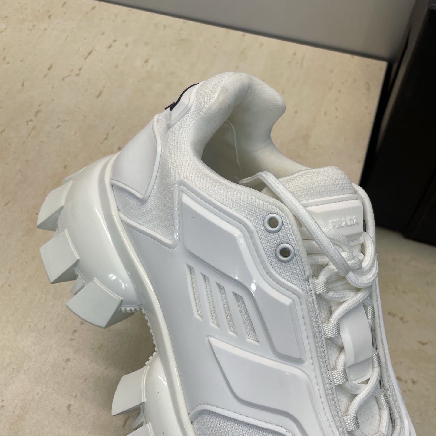 Prada Cloudbust Thunder White Rubber Knit Fabric 102207