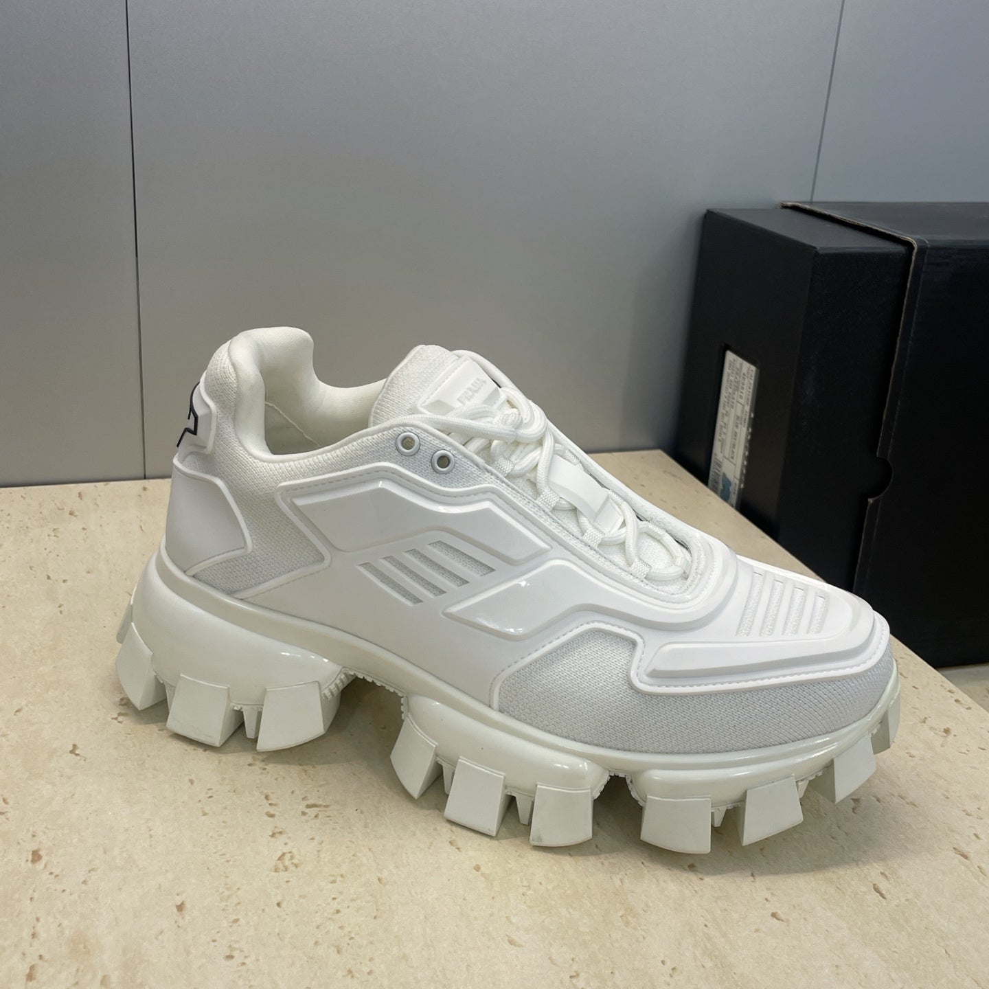 Prada Cloudbust Thunder White Rubber Knit Fabric 102207