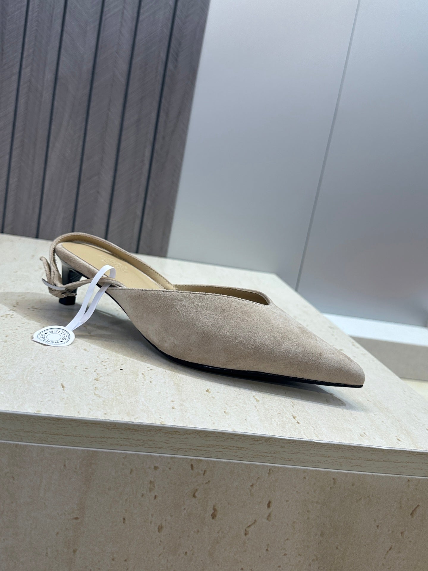 HM Nicoletta Slingback 4cm Khahi Suede 830188