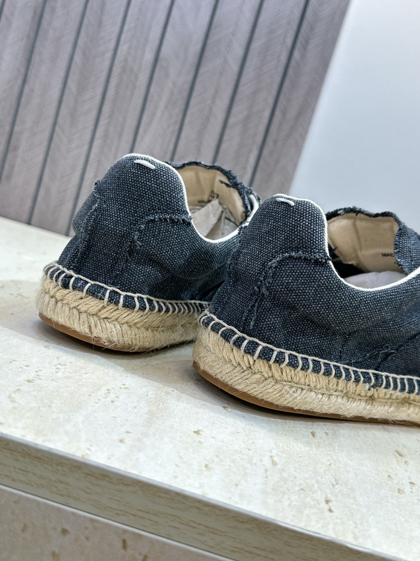 MM6 Replica Frayed Sneakers Grey Espadrille Canvas 959424