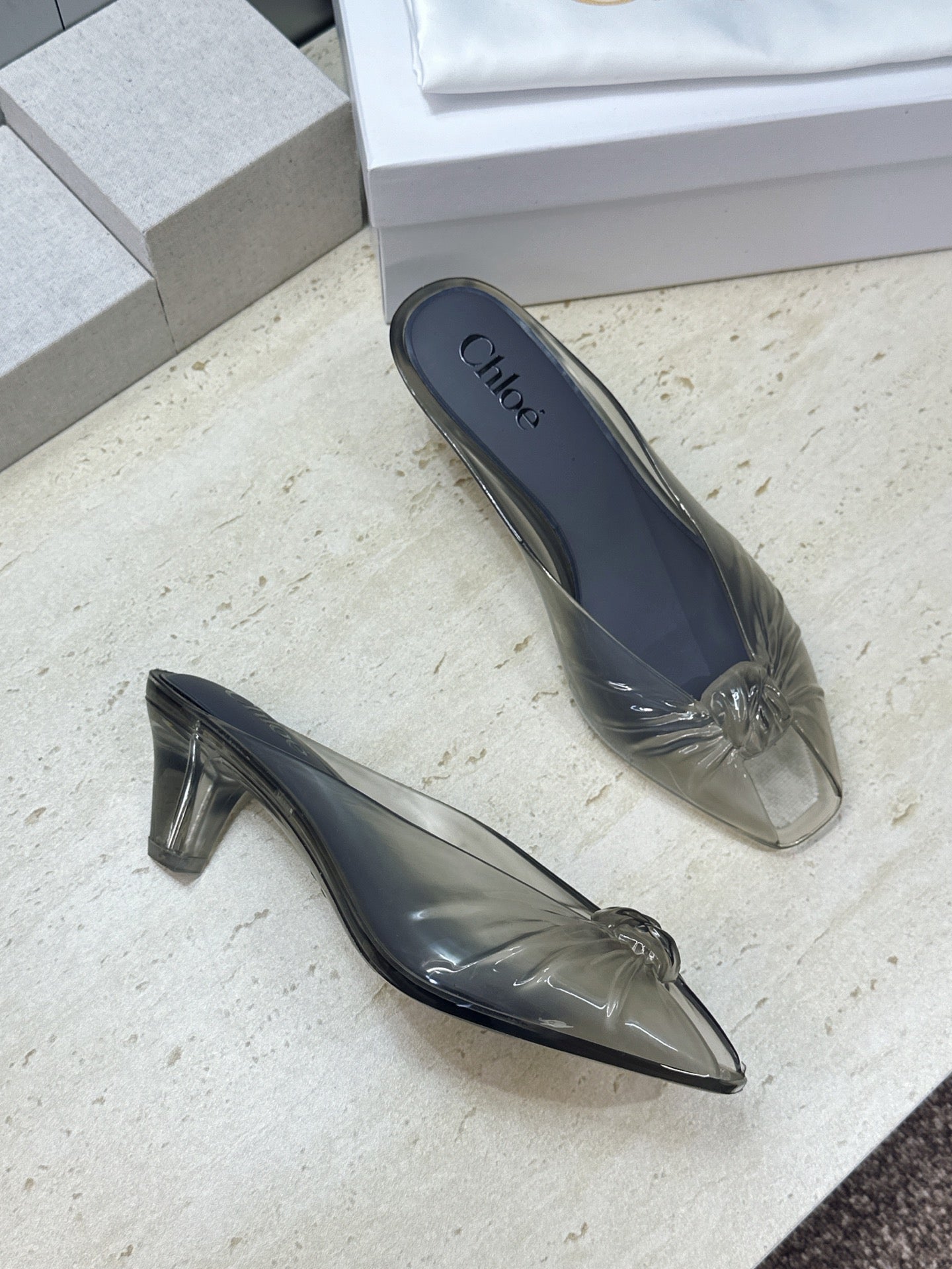 Chloe Jelly Mules Grey 959748