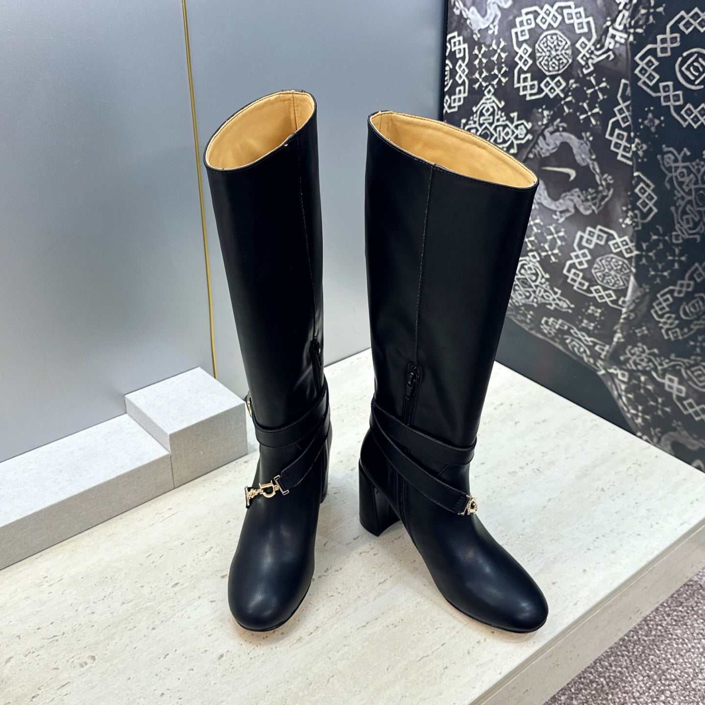 CD 26 Heel Knee-High Boots 8cm Calfskin 959602
