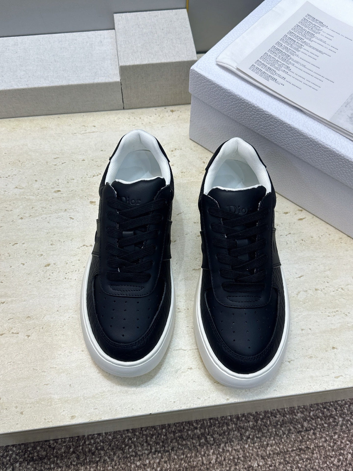 CD 26s Star Sneakers Black Gravity Embossed Leather 118415