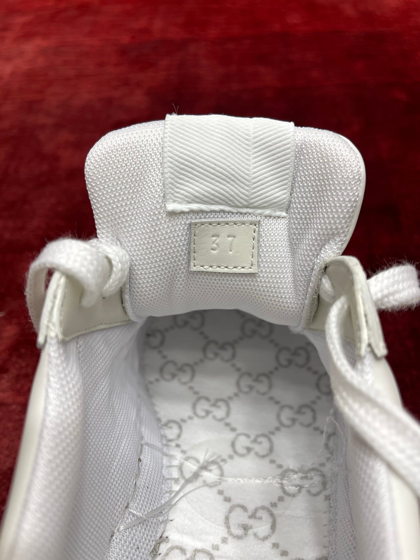 GG Chunky Trainers White Leather 543411
