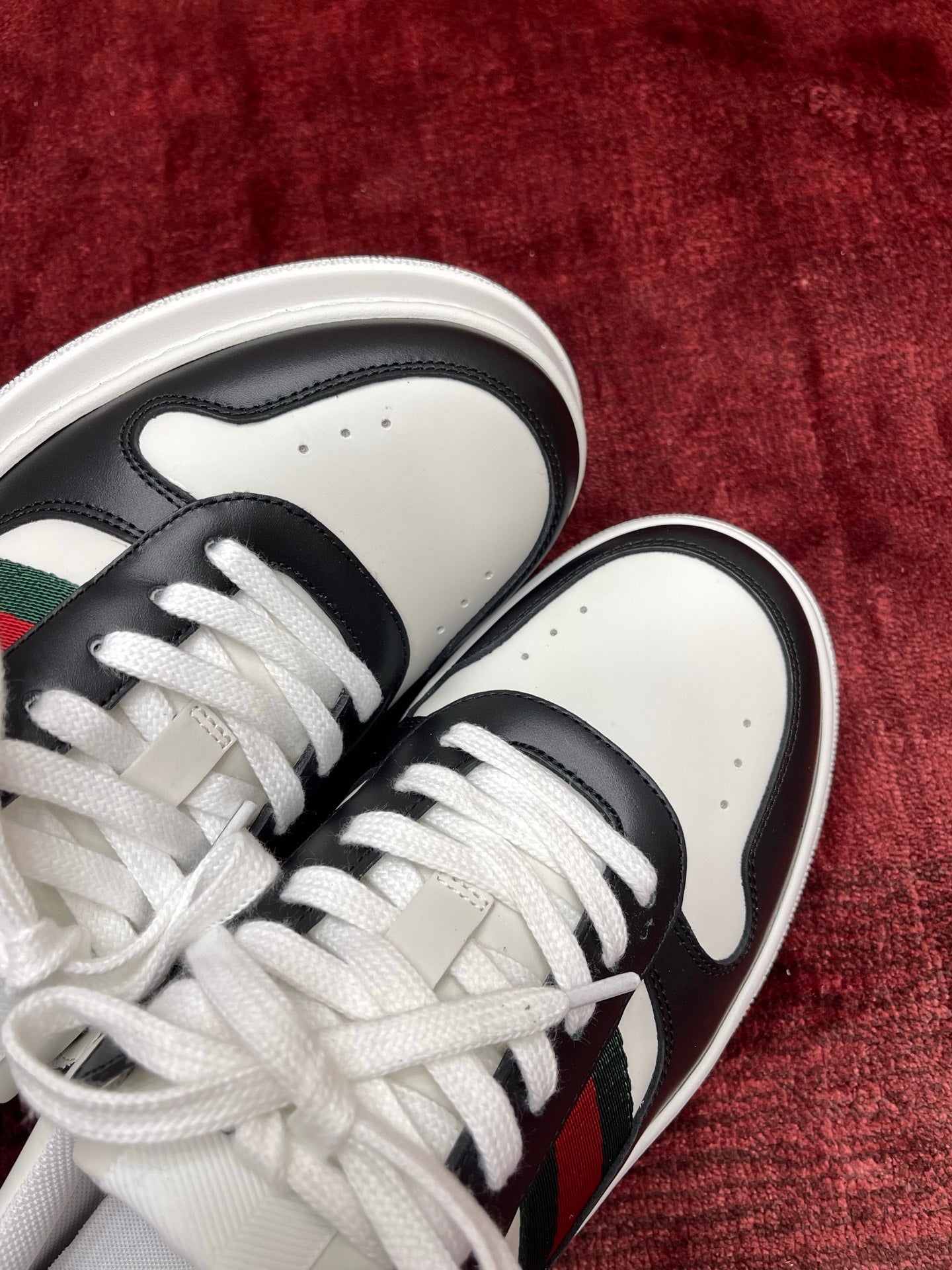 GG Chunky Trainers Black White Leather 543413