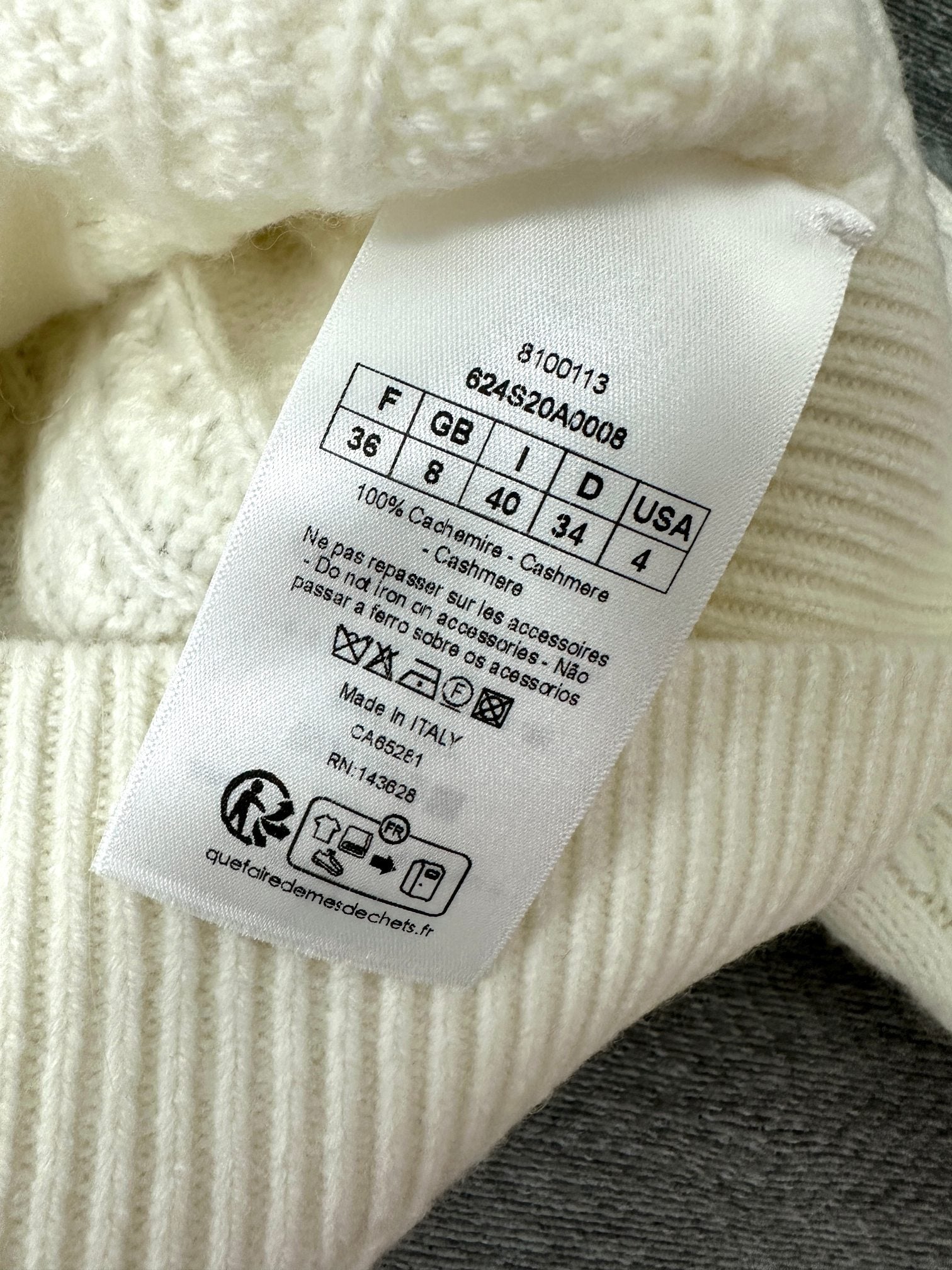 CD Sweater Beige Cashmere Twisted Knit 345309