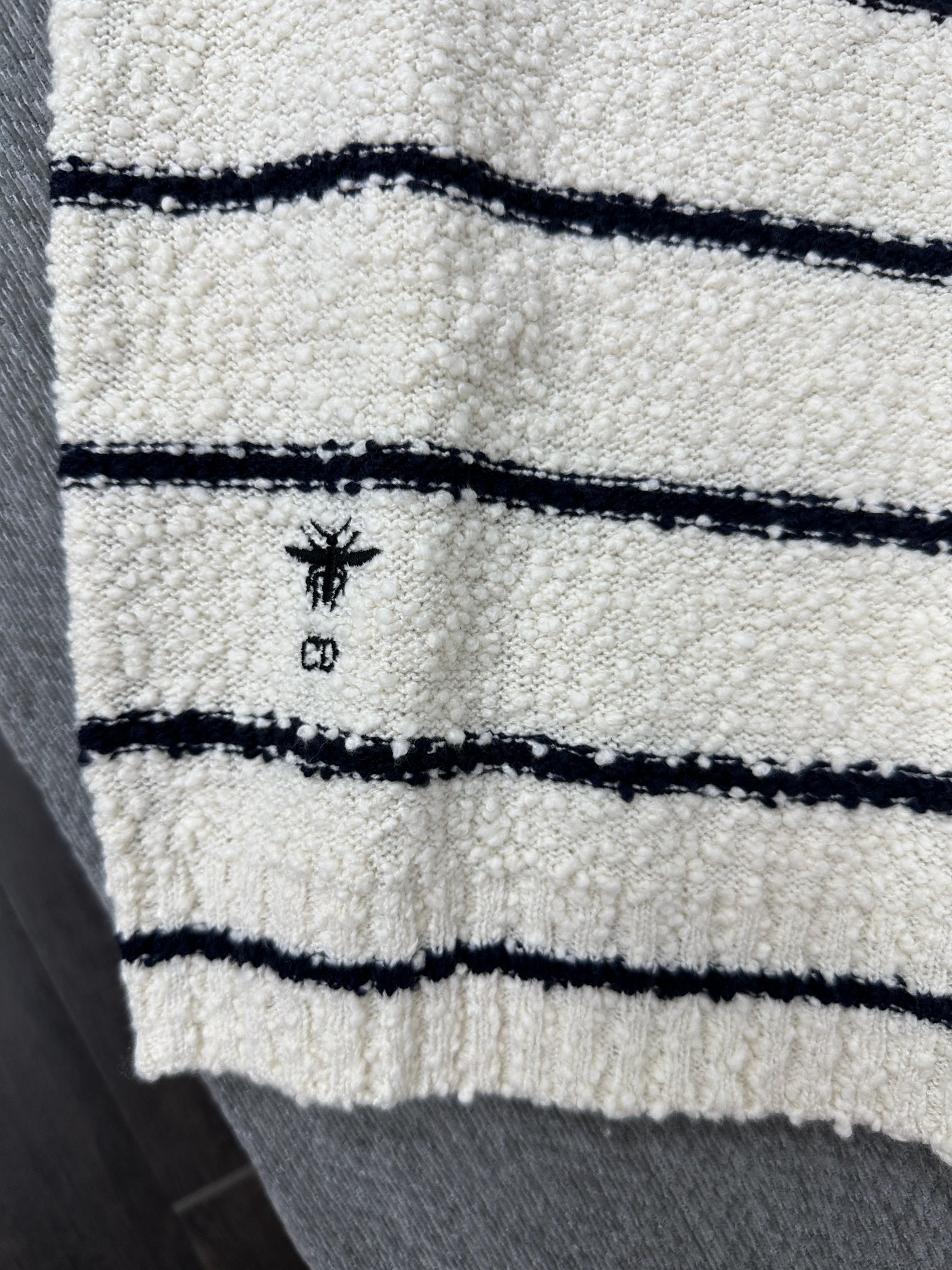 CD Marinière Twinset Striped Vest Black White Cotton Wool 345340