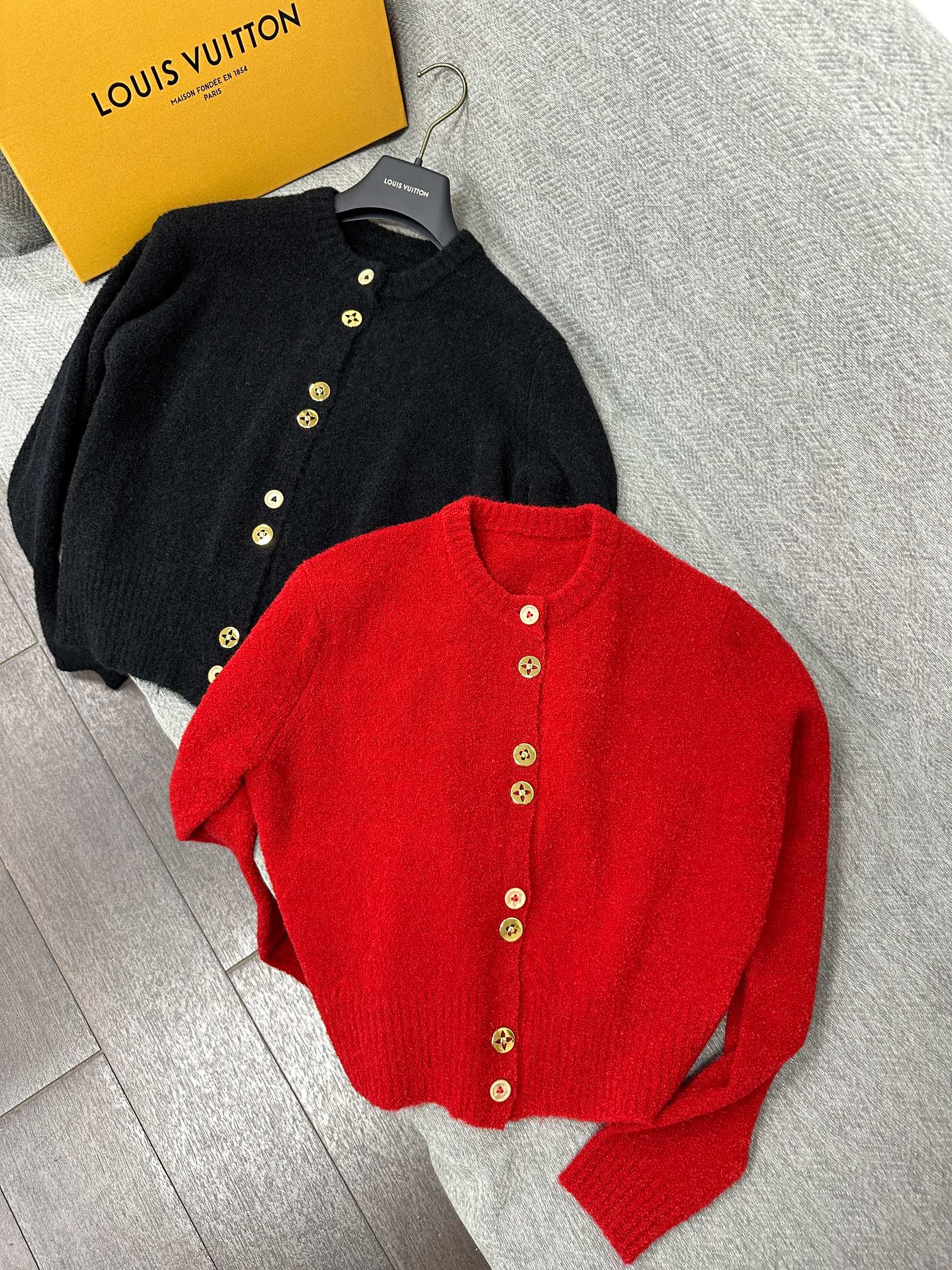 LV Monogram Button Cardigan Wool Polyamide 345369