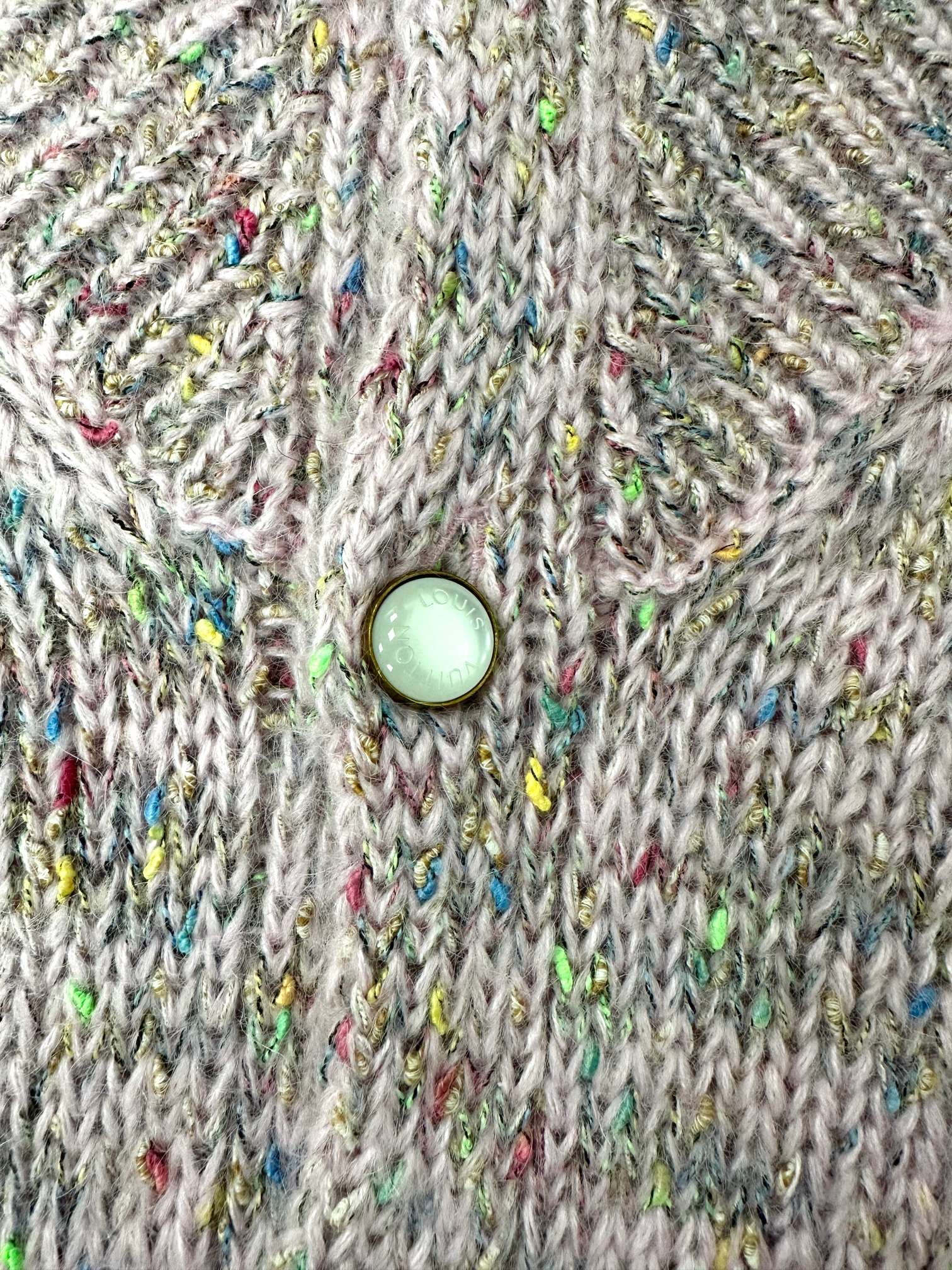 LV Yarn Lapel Cardigan Multicolor Wool 349450