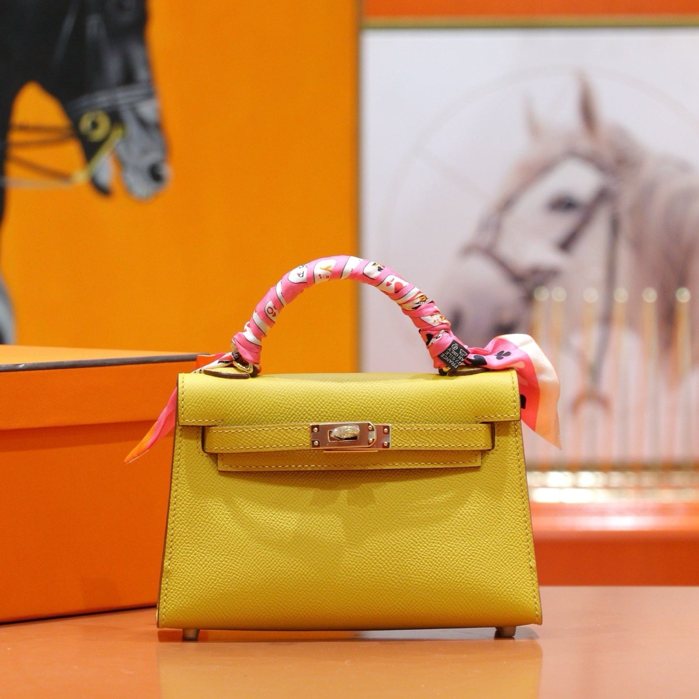HM Kelly Mini Yellow Epsom Sliver Hardware 270312