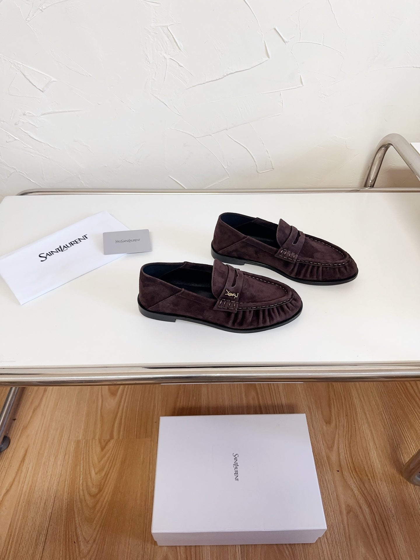 YSL Le Loafer Supple Coffee Suede