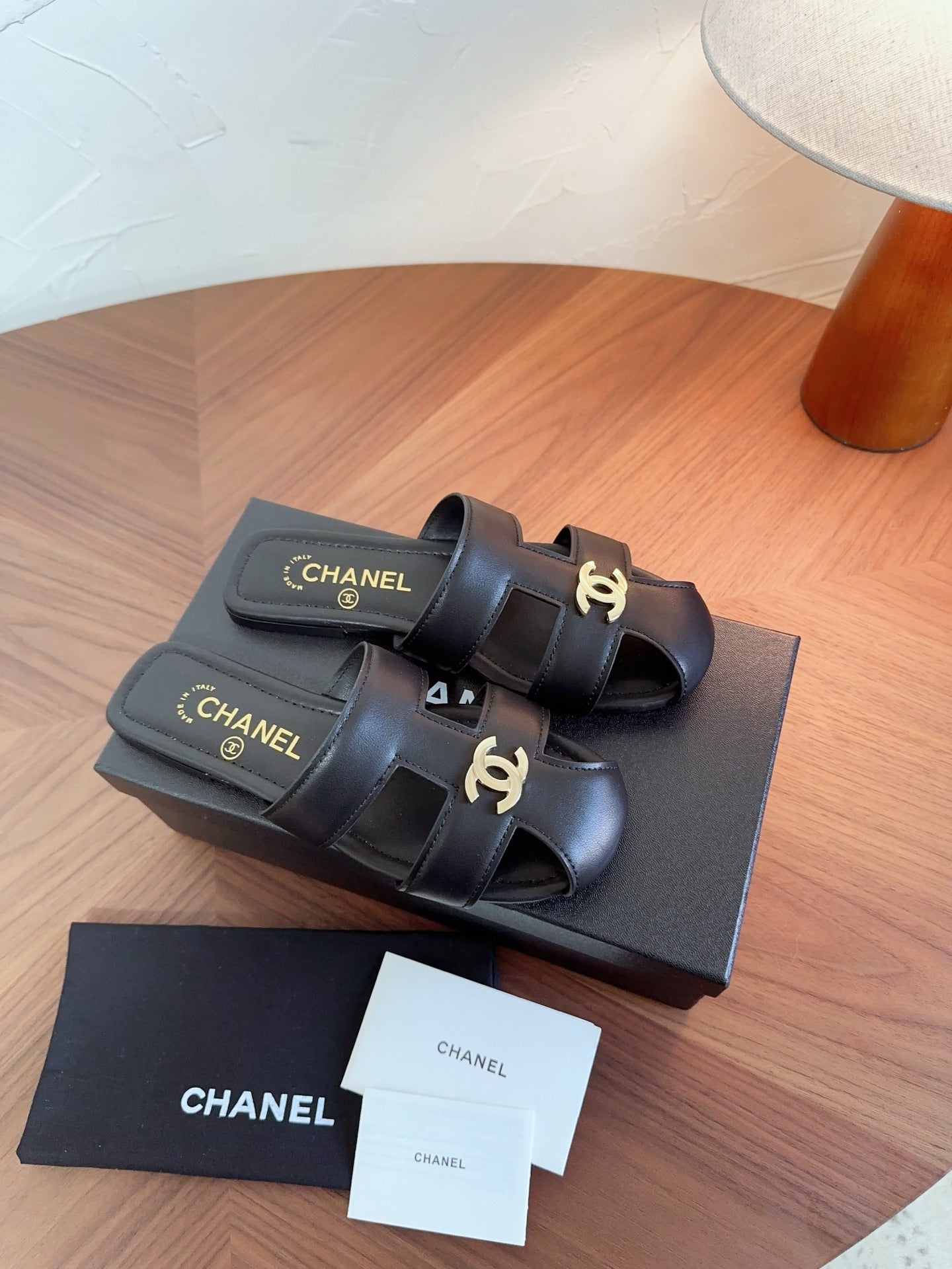 CC 26s Slipper Black Lambskin 827261