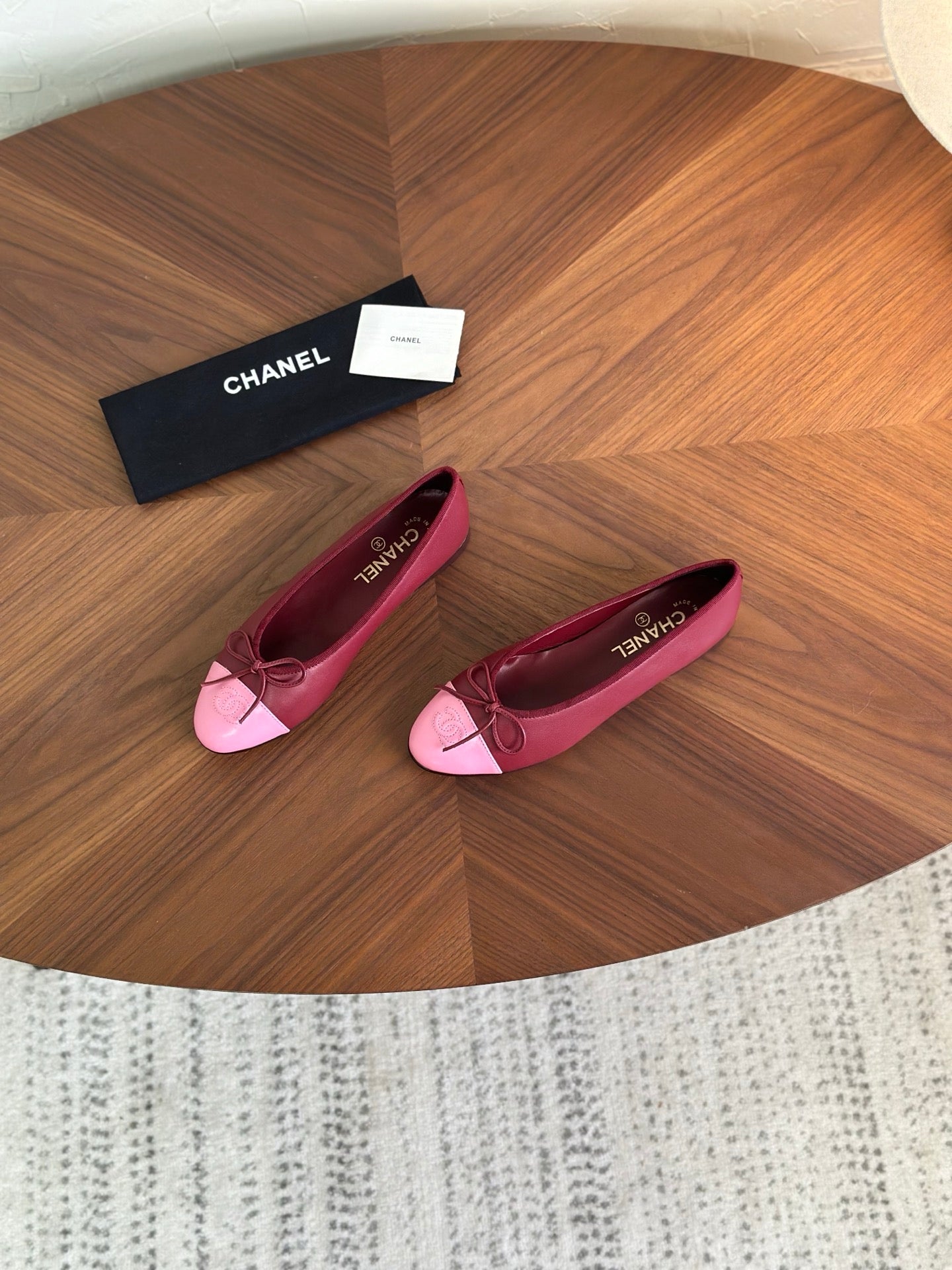 CC 26s Ballet Flat Pink Red Calfskin 938173