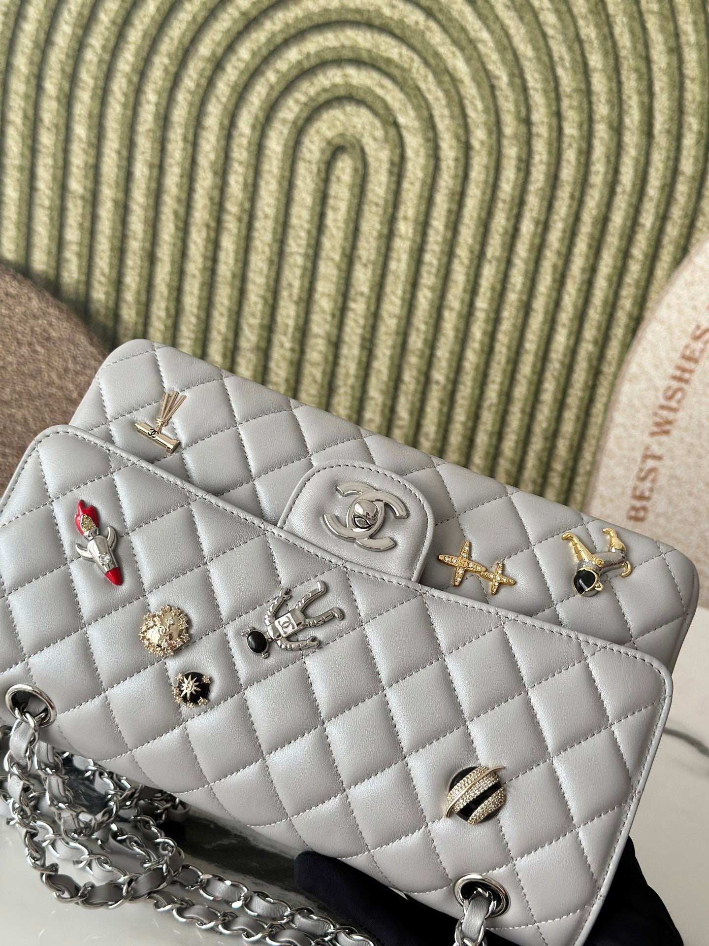 CC 26s Classic 11.12 Bag 25.5cm Light Grey Lambskin