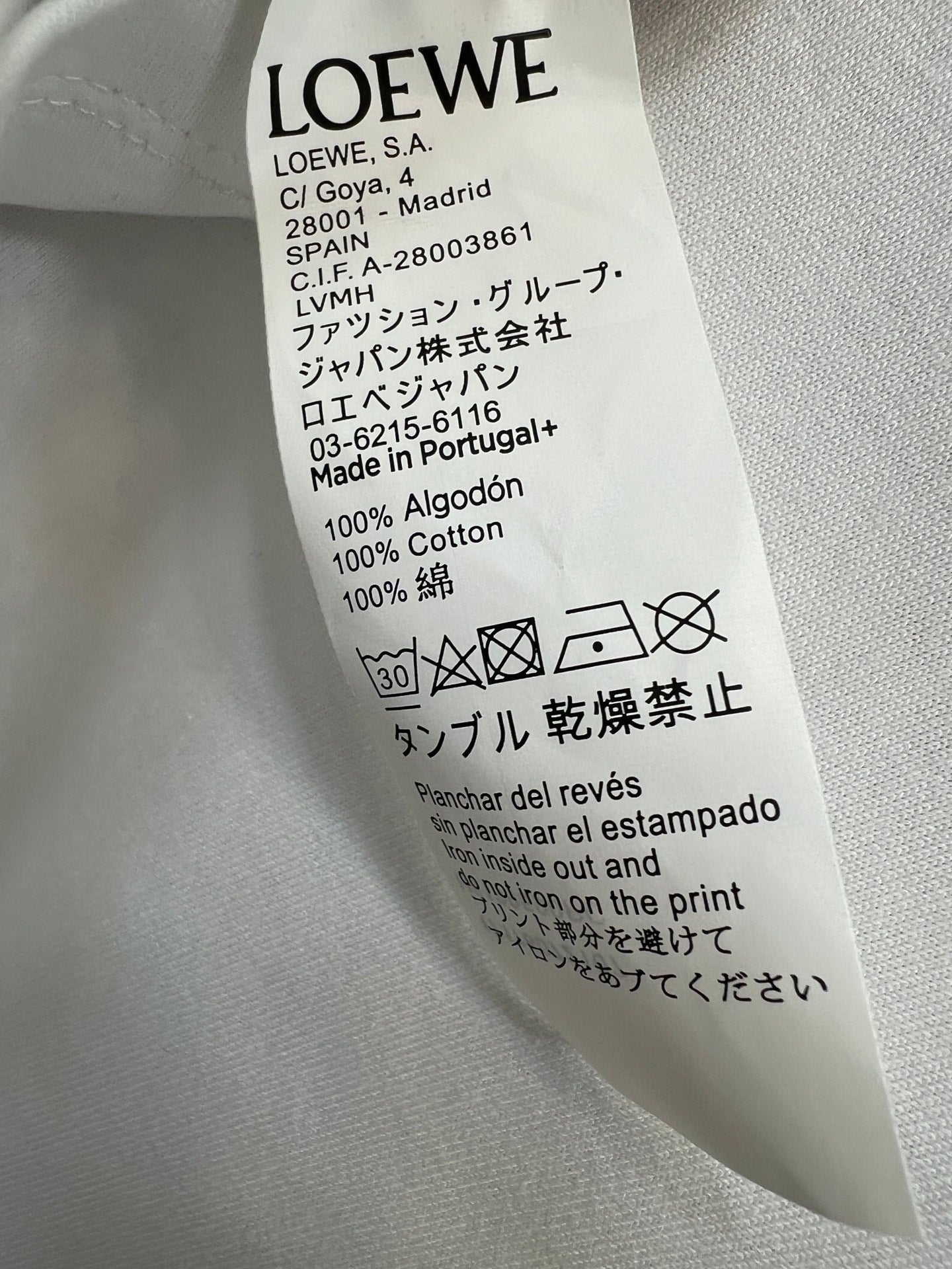 Loewe Relaxed Fit T-shirt White Cotton 402846