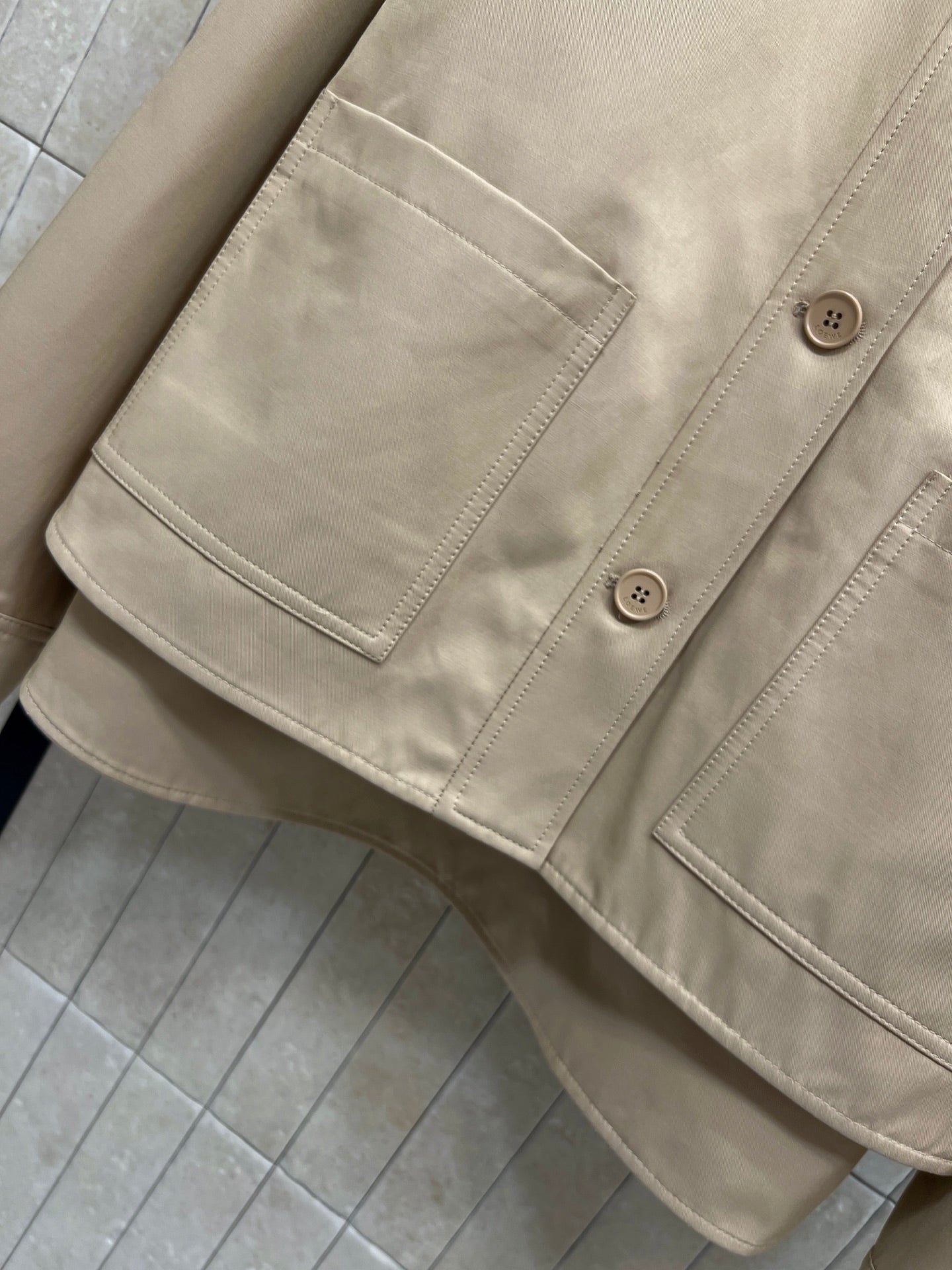 Loewe Workwear Jacket Khaki Cotton 402815