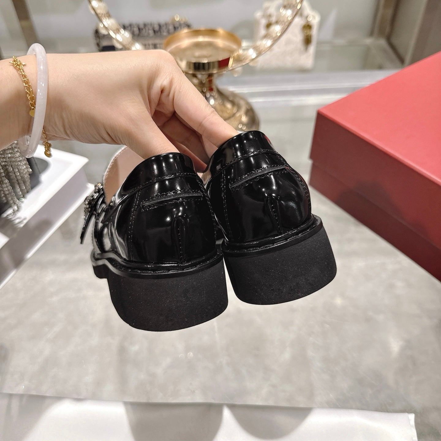 Roger Vivier 26s Viv' Ranger Loafer Black Patent Leather 679812