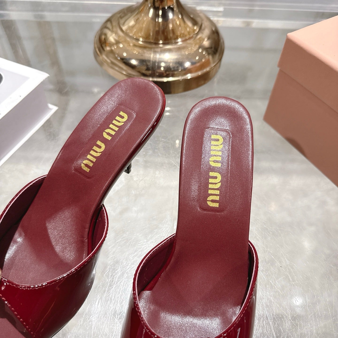 Miu Mules With Buckle Patent Leather 751337