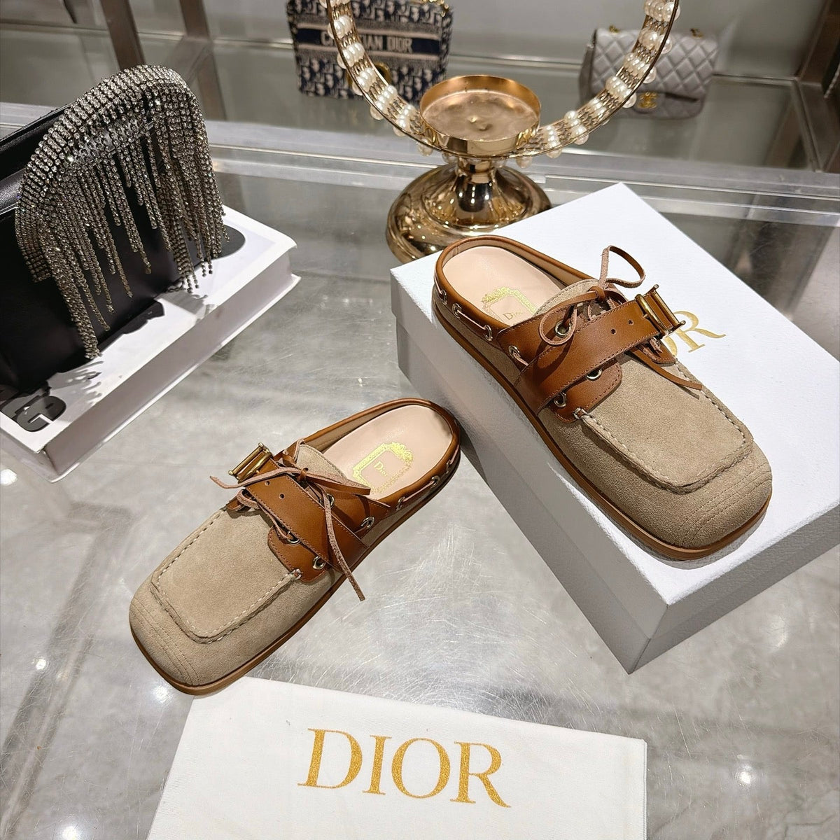 Dior 26s Voile Mule Trench Suede Calfskin 190300