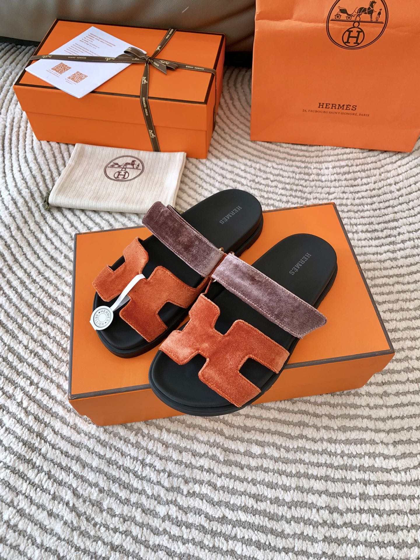 HM Chypre Sandal Red Orange Mix Purple Corduroy 963557