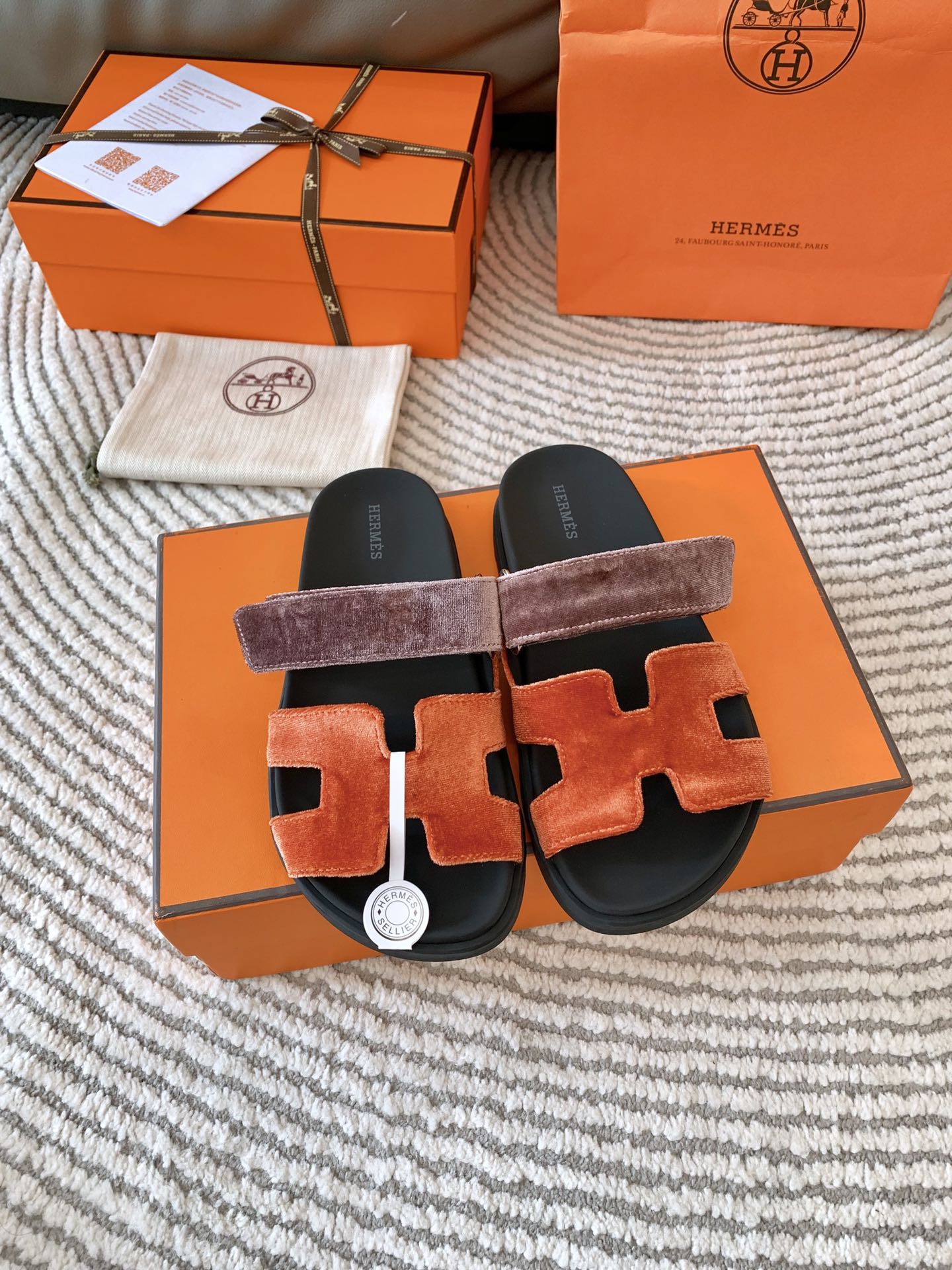 HM Chypre Sandal Red Orange Mix Purple Corduroy 963557